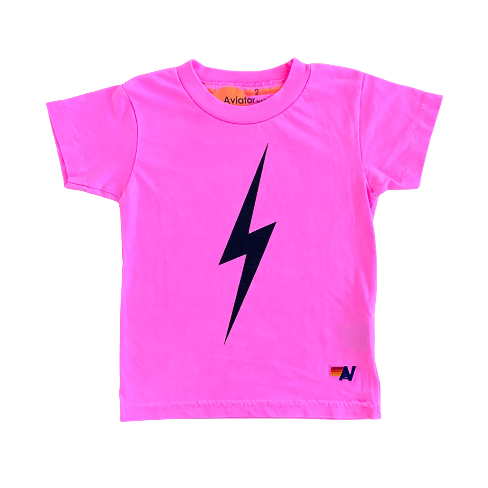 Aviator Nation Kids Bolt Tee Girls Casual Tops Aviator Nation Neon Pink Y/4