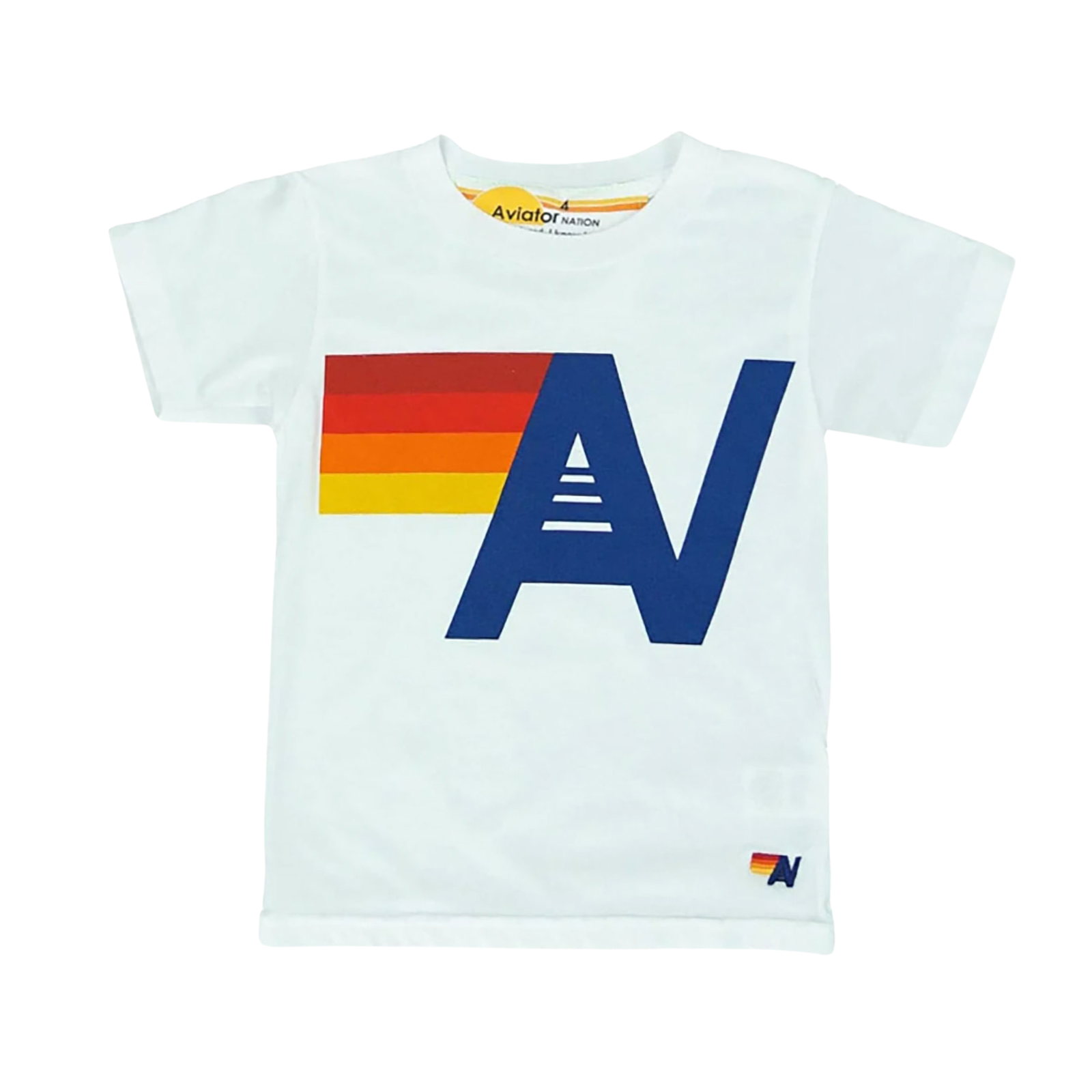 Aviator Nation Kids Logo Tee Girls Casual Tops Aviator Nation White Y/4