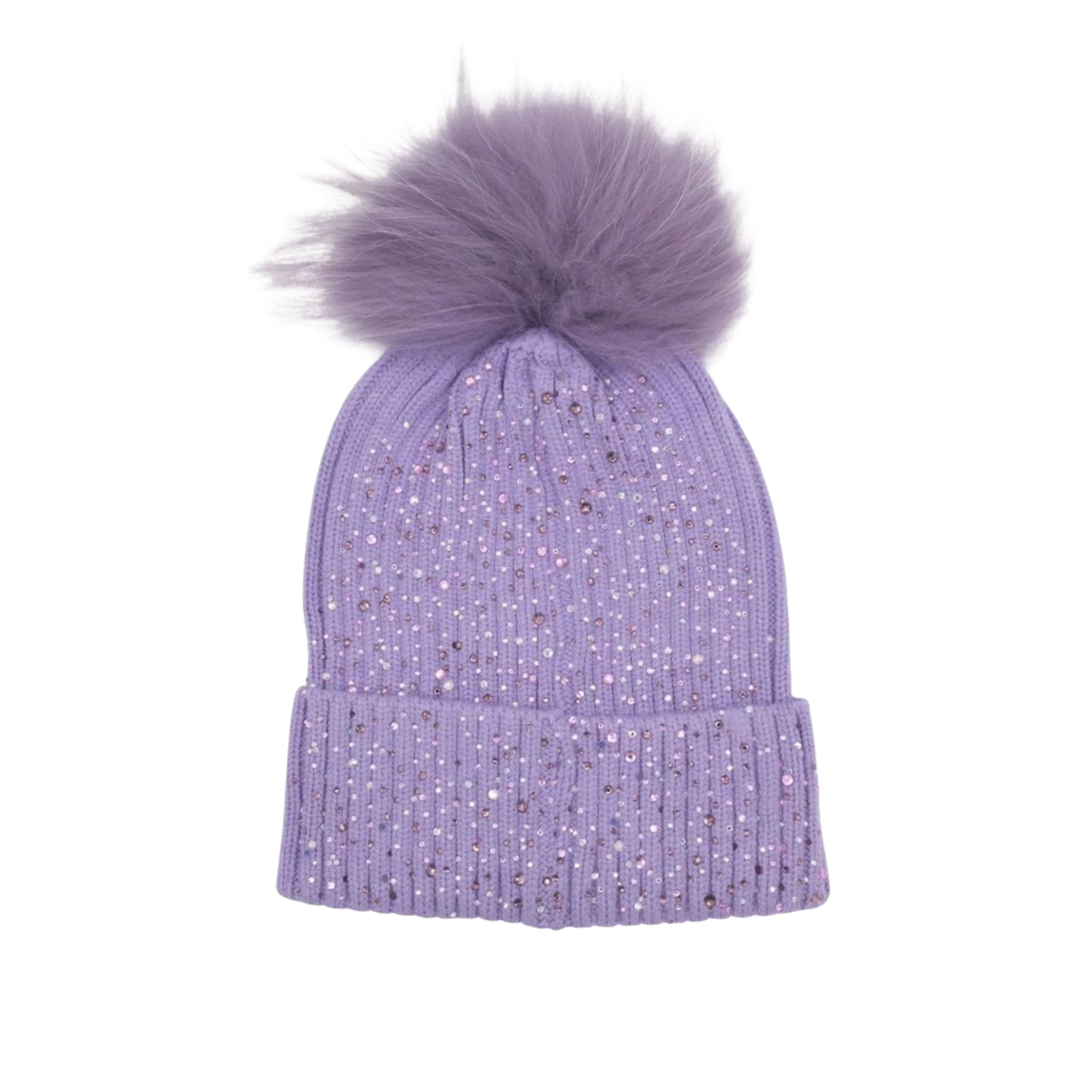 Bari Lynn Pom Hat Fully Crystallized Accessories Bari Lynn Lavender One Size Fits Most (Y/7-Y/14)