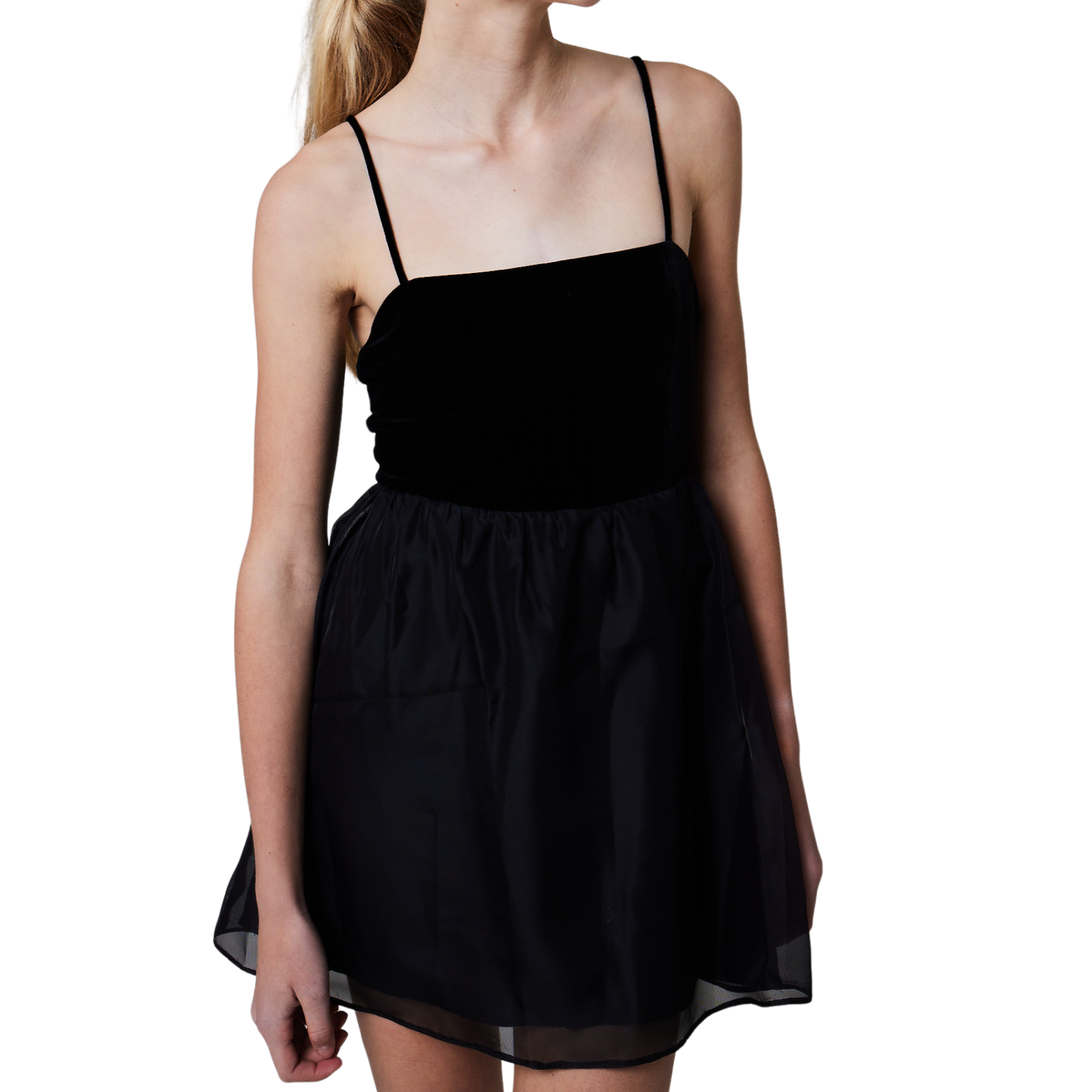 Gold Rush NYC Girls Gemma Velvet and Chiffon Tie Mini Dress
