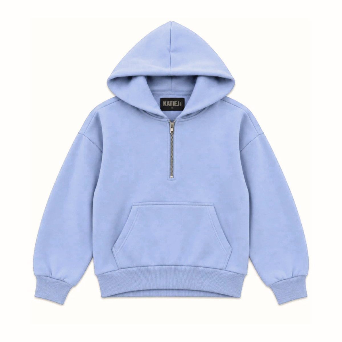 Katie J NYC Girls Sutton 3/4 Zip Hoodie Girls Casual Tops Katie J NYC Soft Blue Y/S (7/8)