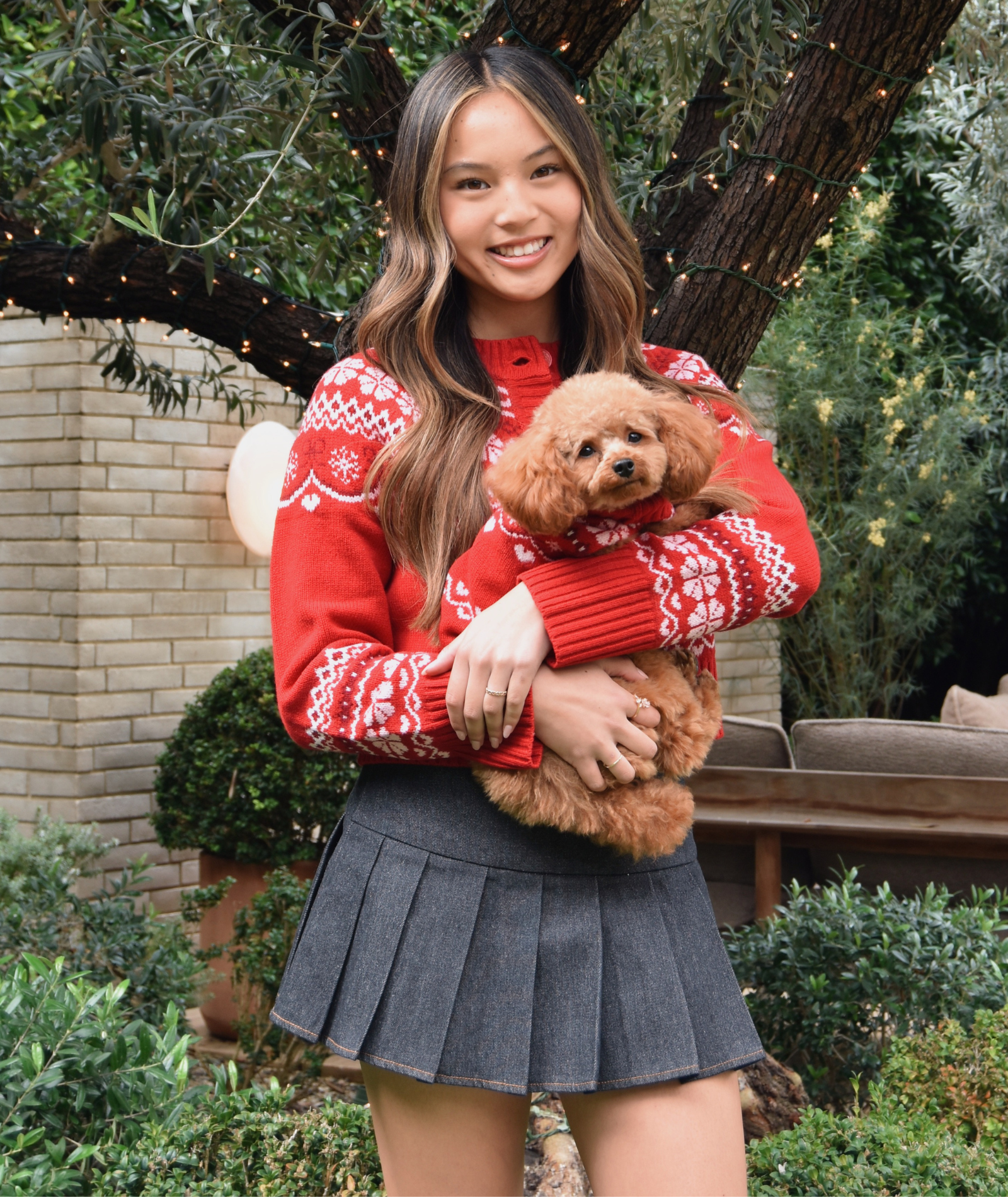 Love Shack Fancy Women Shantae Cardigan Red Velvet Truffle Womens Casual Tops Love Shack Fancy