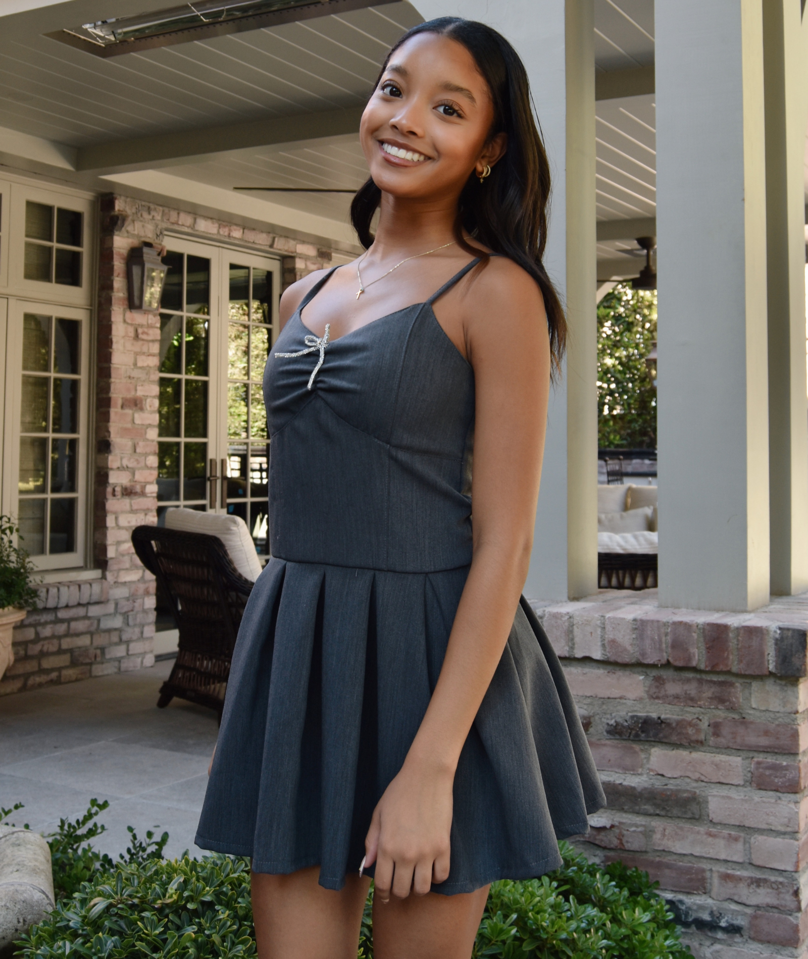 FBZ Girls Carine Gabardine Bow Dress Girls Special Dresses FBZ Flowers By Zoe