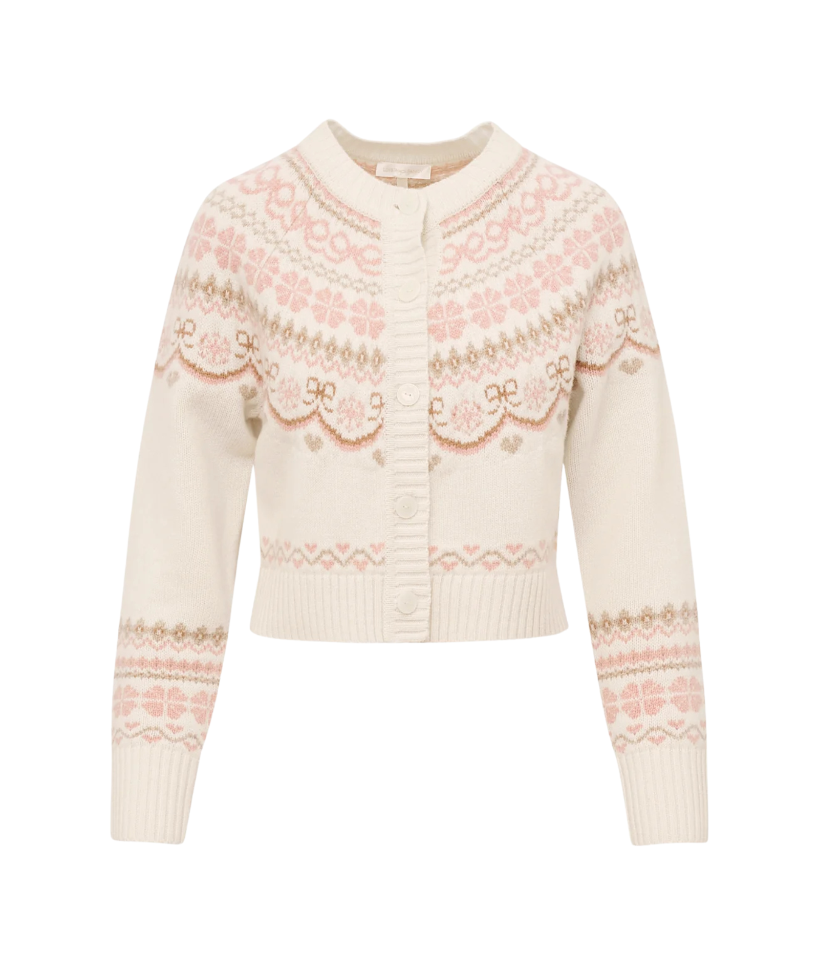 Love Shack Fancy Women Shantae Cardigan Pink Champagne Womens Casual Tops Love Shack Fancy