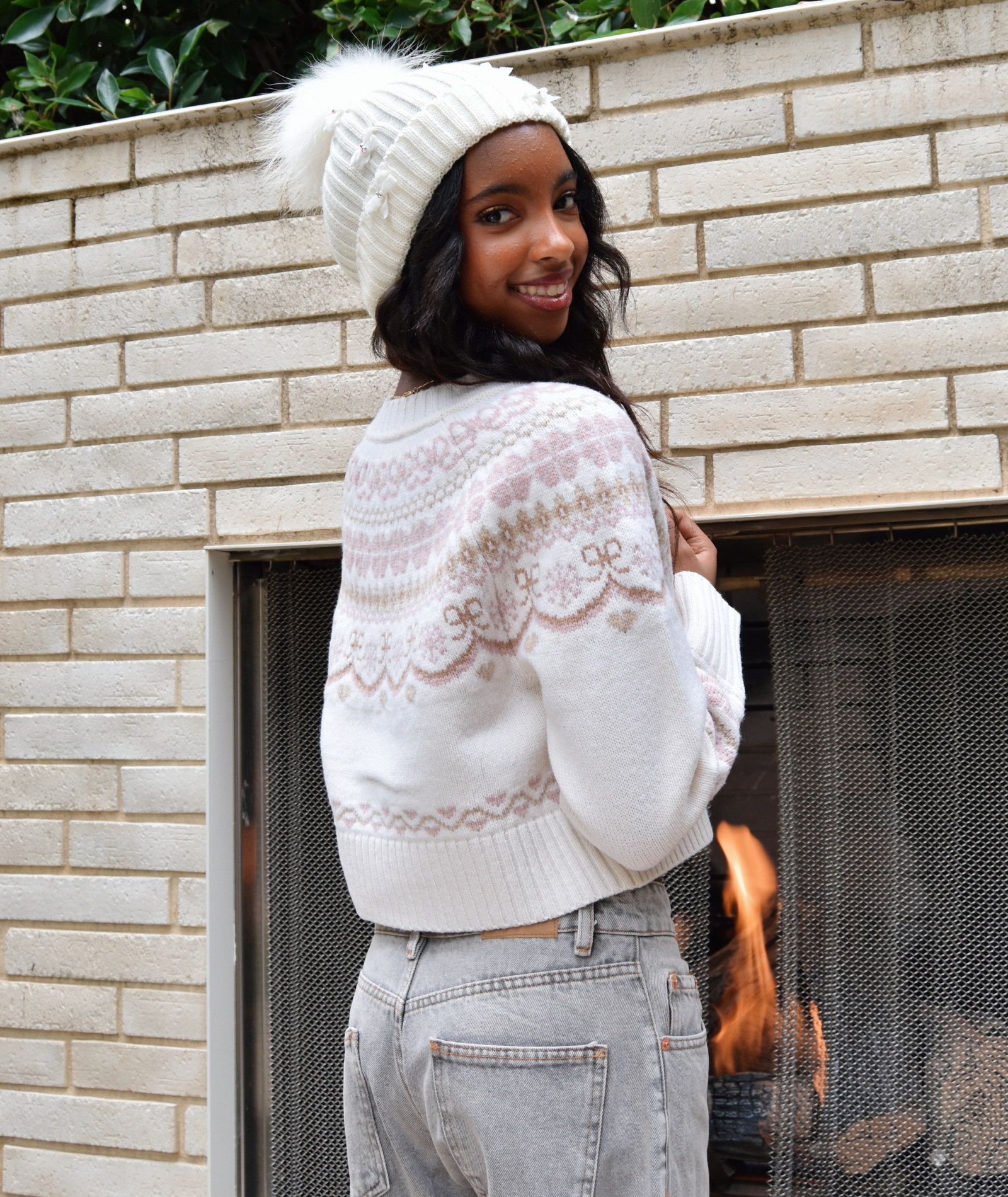 Love Shack Fancy Women Shantae Cardigan Pink Champagne Womens Casual Tops Love Shack Fancy