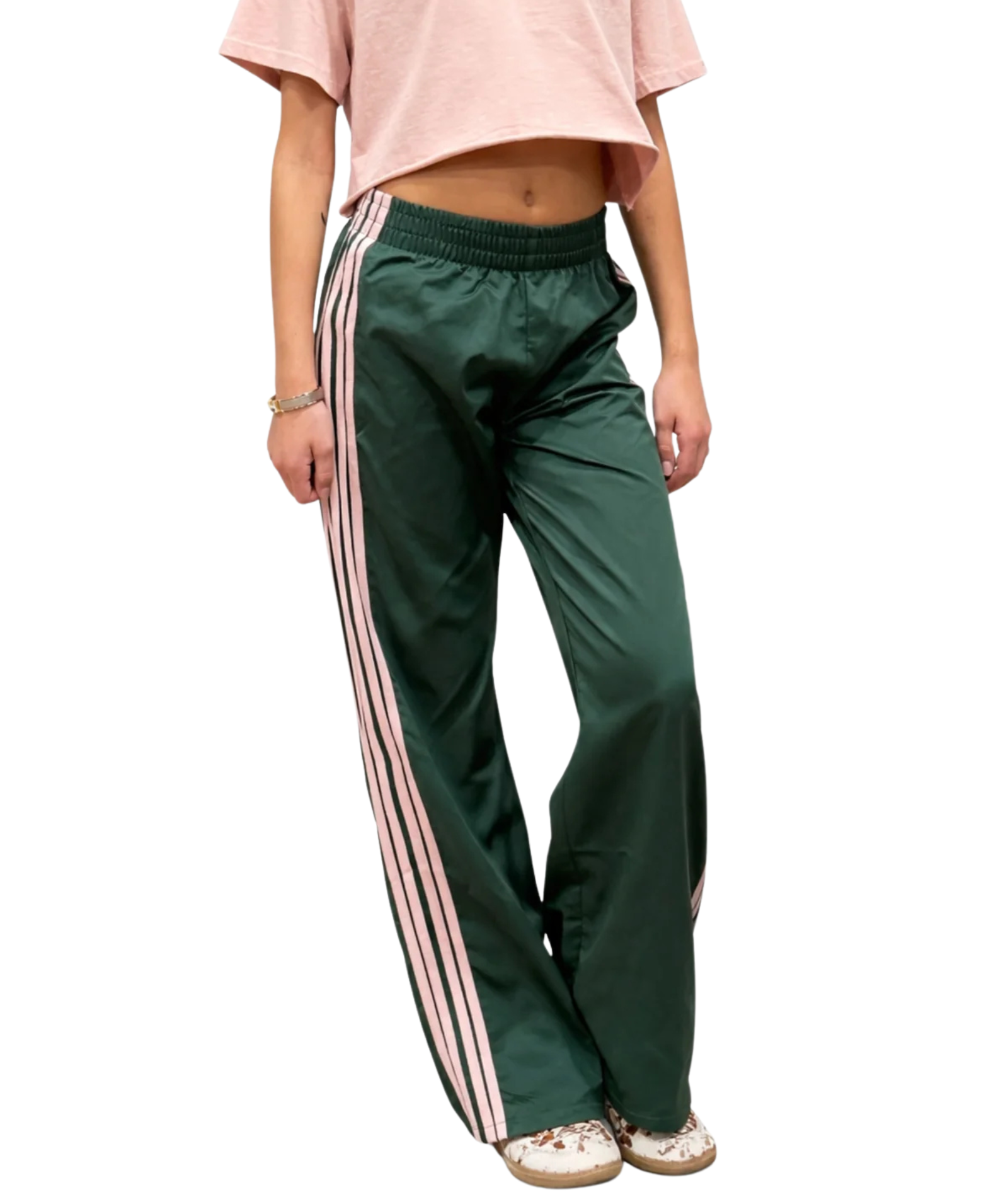 Katie J NYC Girls Jordyn Pants Pine/Soft Pink Girls Casual Bottoms Katie J NYC