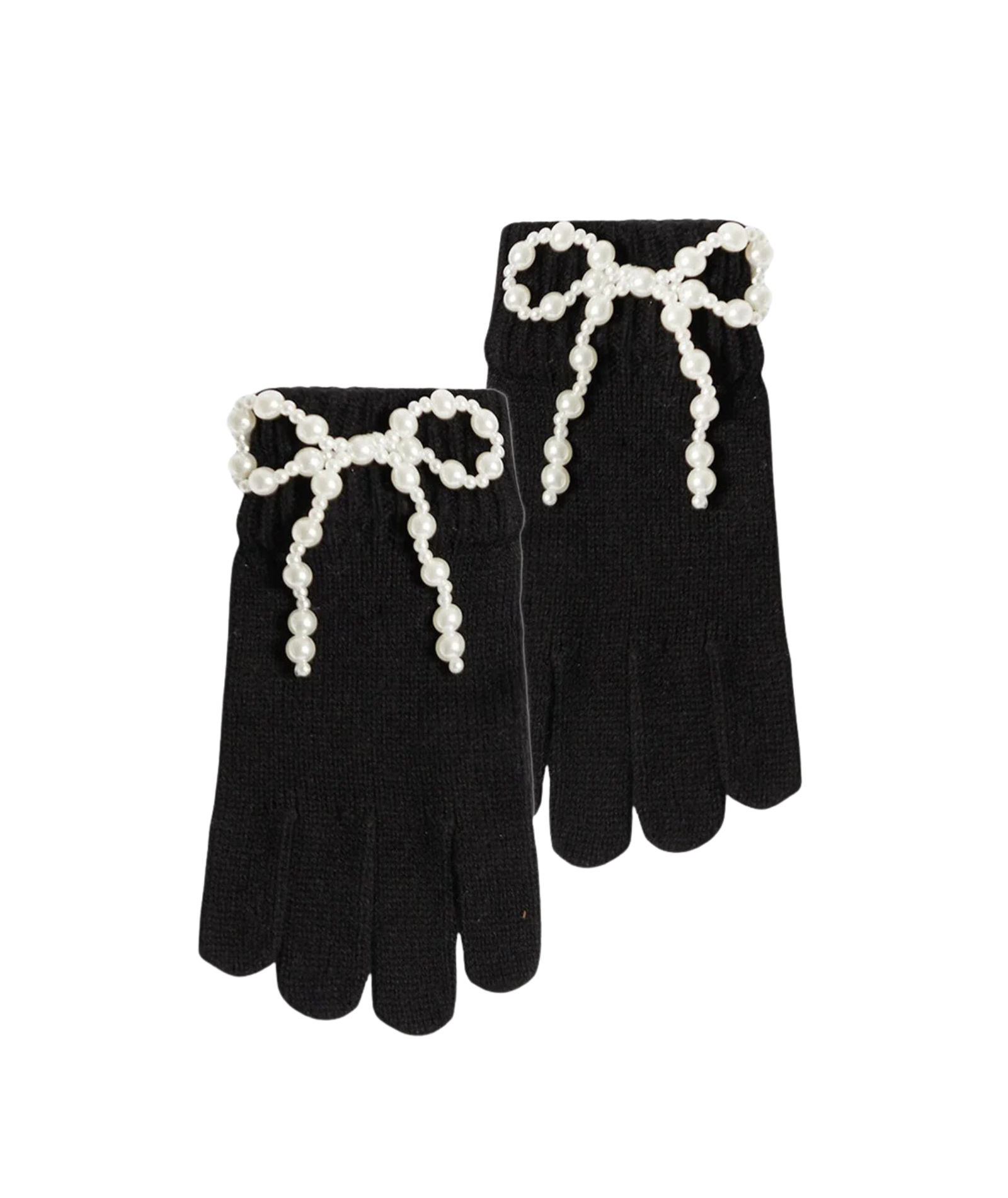 Bari Lynn Pearl Bow Winter Gloves Accessories Bari Lynn Black One Size Fits Most (Y/7-Y/14)