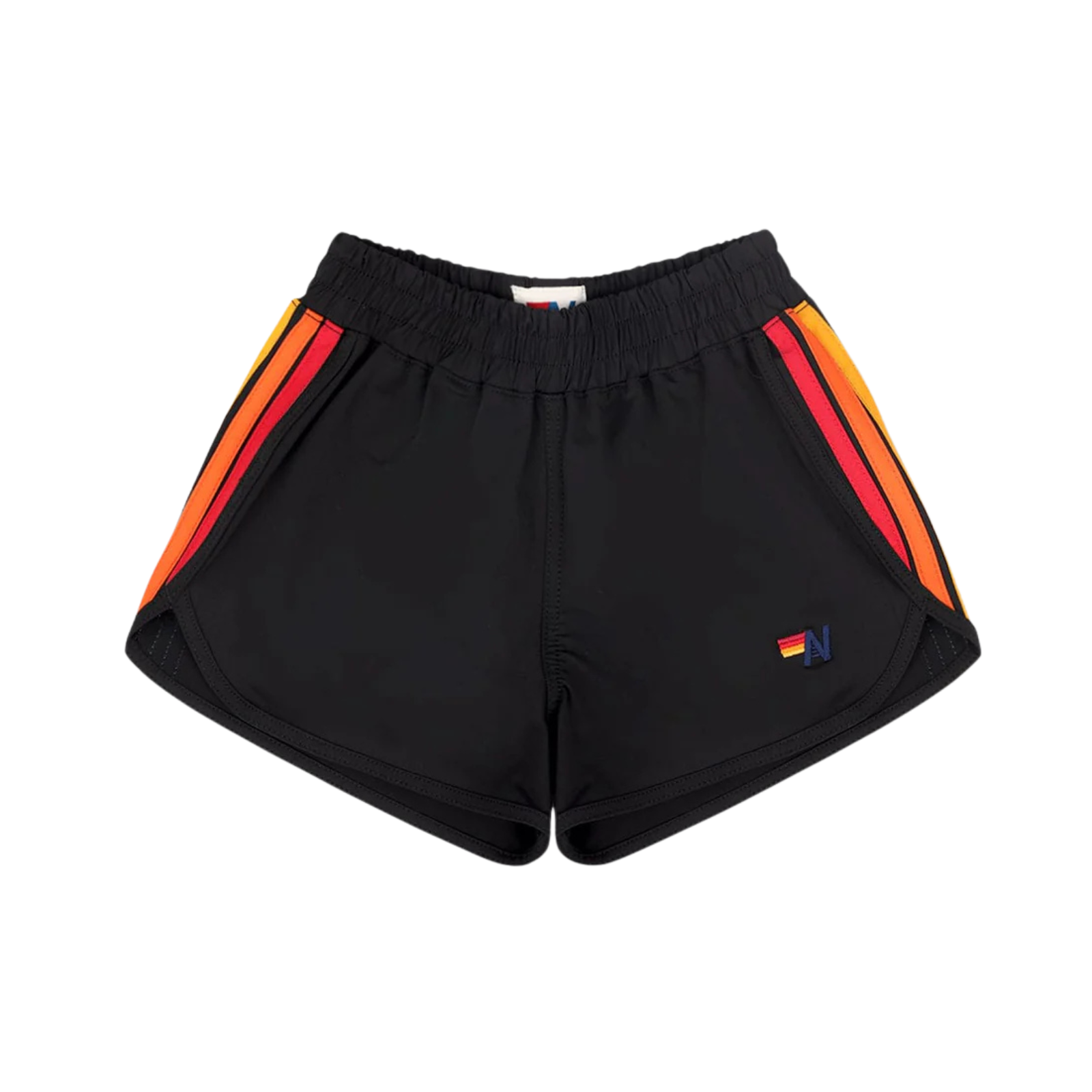 Aviator Nation Kids 5 Stripe Flex Jogger Shorts Black Girls Casual Bottoms Aviator Nation Black Y/S (7/8)