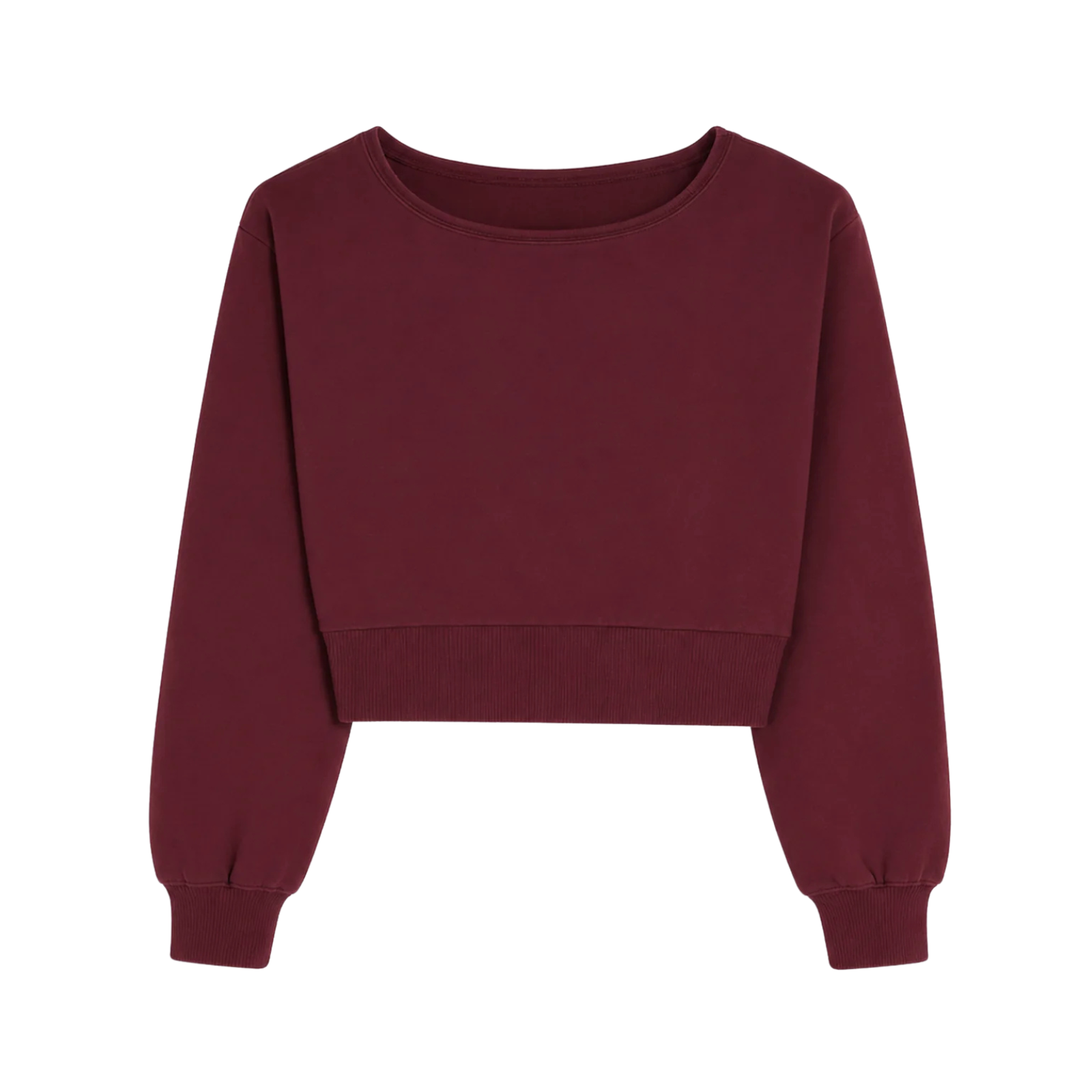 Katie J NYC Girls Tristan Off the Shoulder Sweatshirt Burgundy