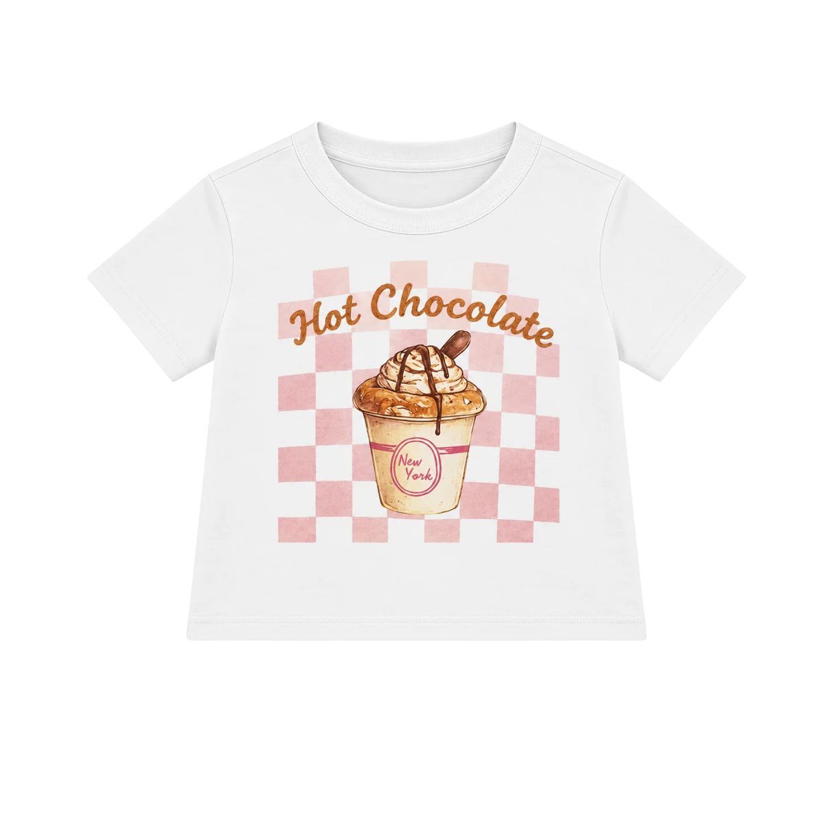 Katie J NYC Girls Boxy Baby Tee Hot Chocolate