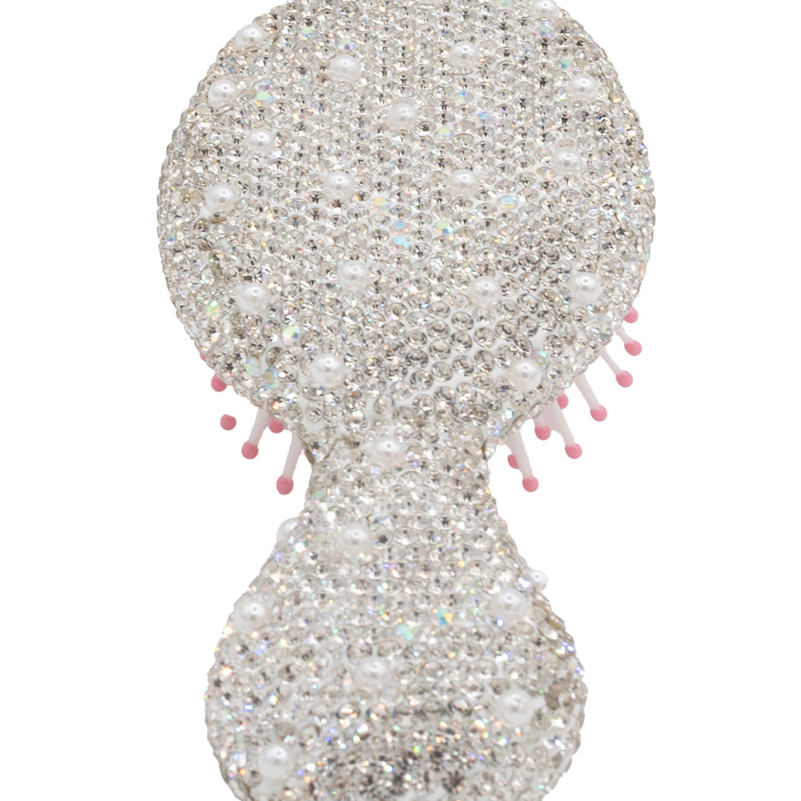 Bari Lynn Crystal Mini Brush Pearl/Clear Stone Accessories Bari Lynn White