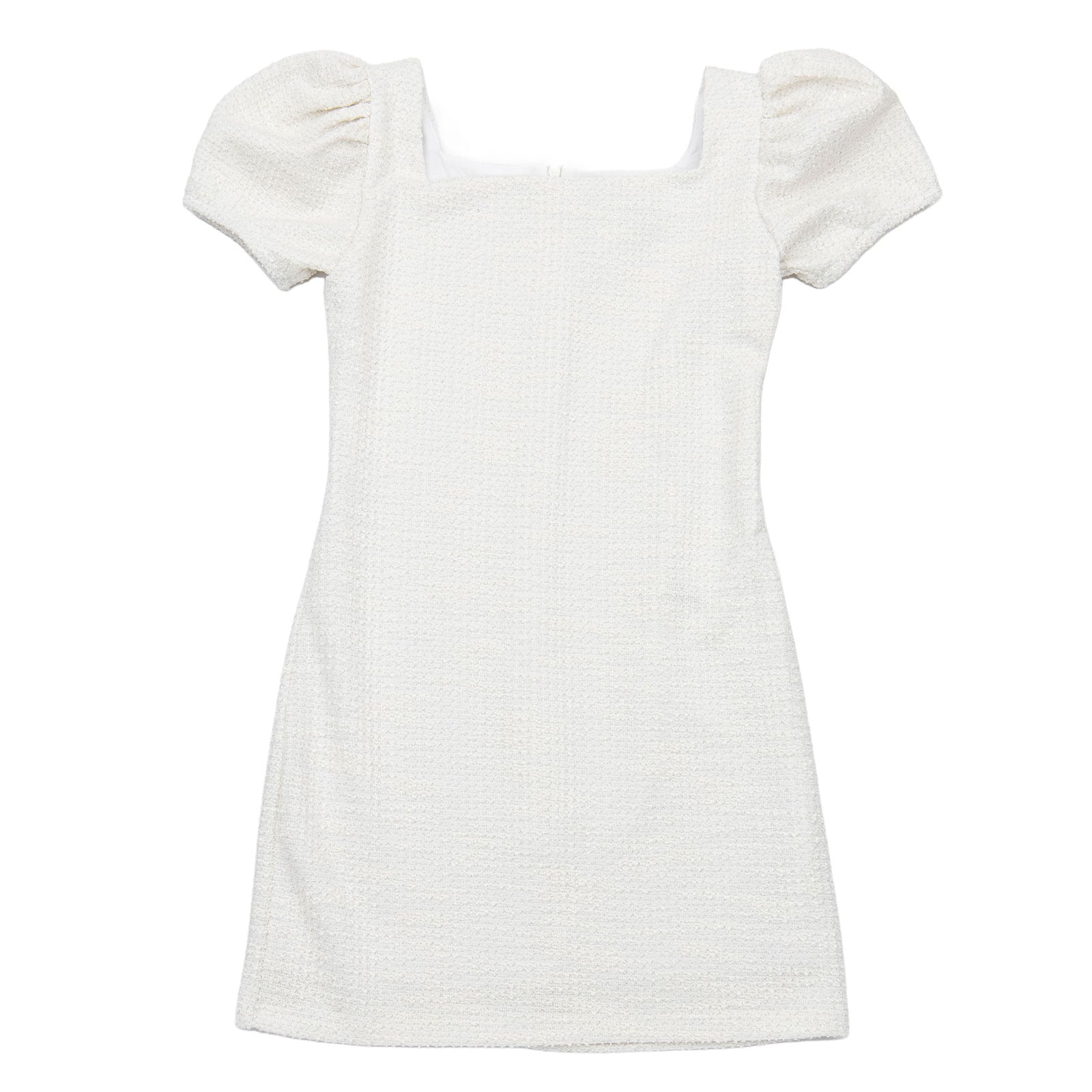 By Debra Girls Juliet Square Neck Puff Sleeve Dress Ivory Boucle Girls Special Dresses By Debra Ivory Y/S (7/8)