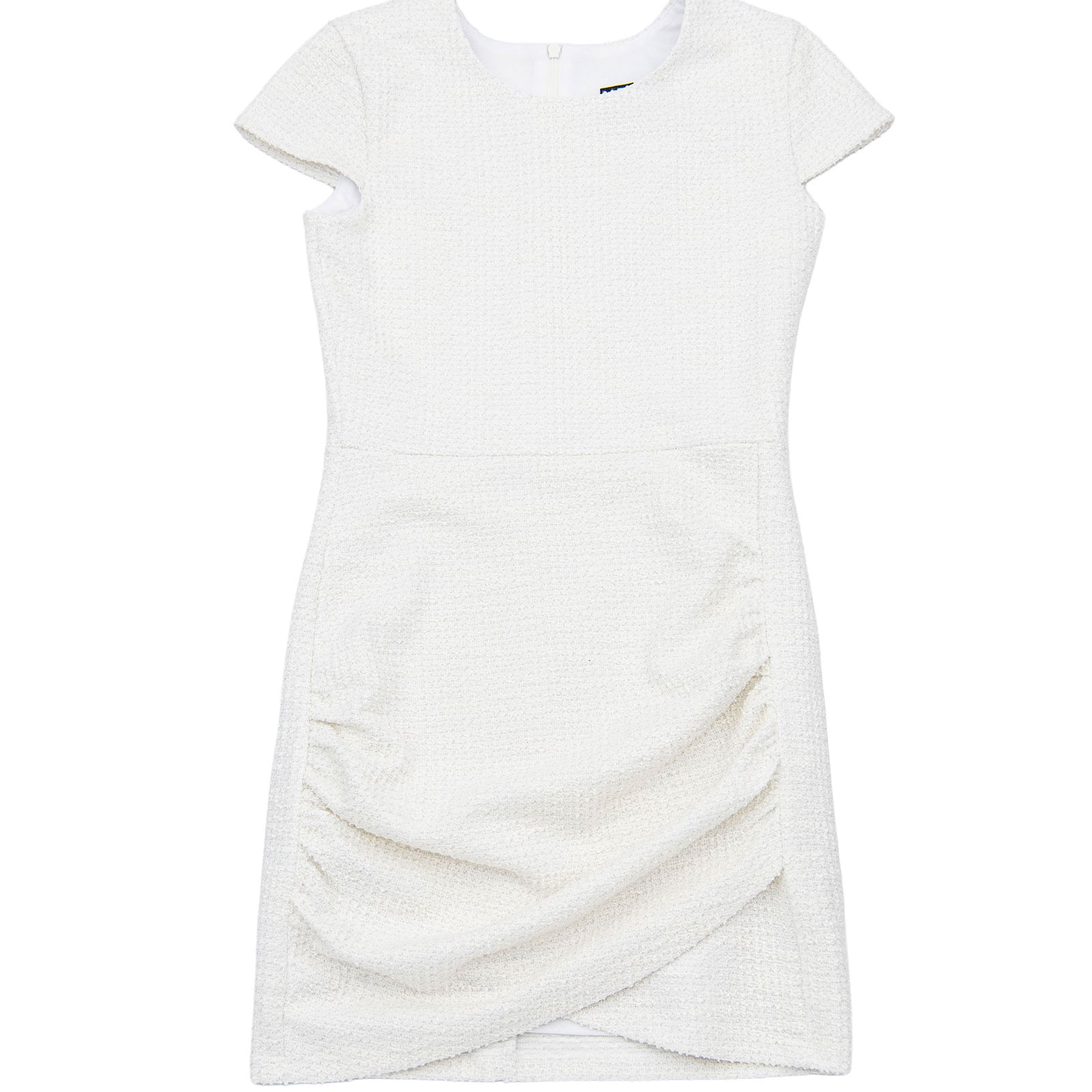 By Debra Girls Sadie Cap Sleeve Ruched Dress Ivory Boucle Girls Special Dresses By Debra Ivory Y/S (7/8)