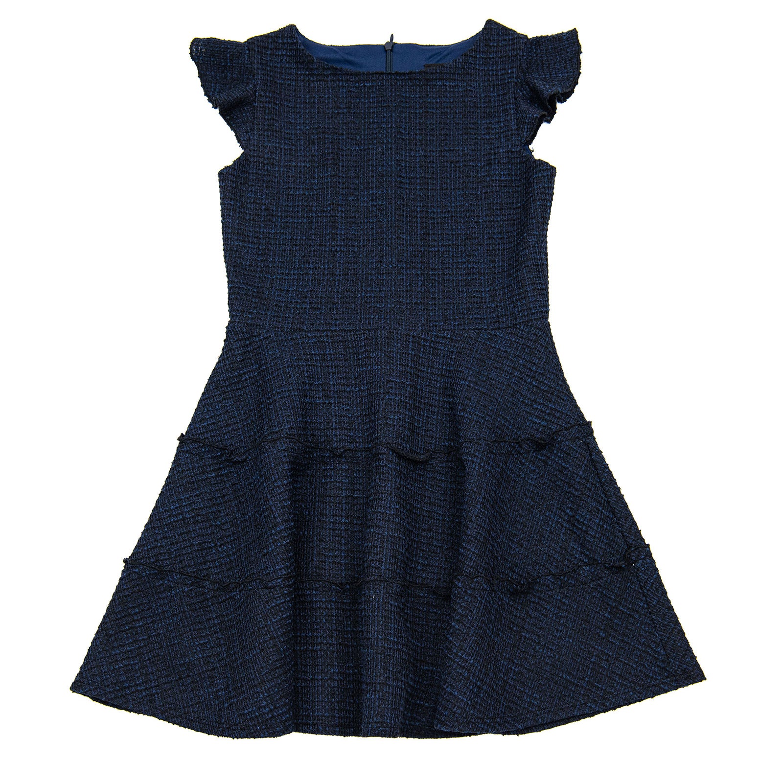 By Debra Girls Sara 3 Tier Dress Navy Boucle Girls Special Dresses By Debra Navy Y/S (7/8)