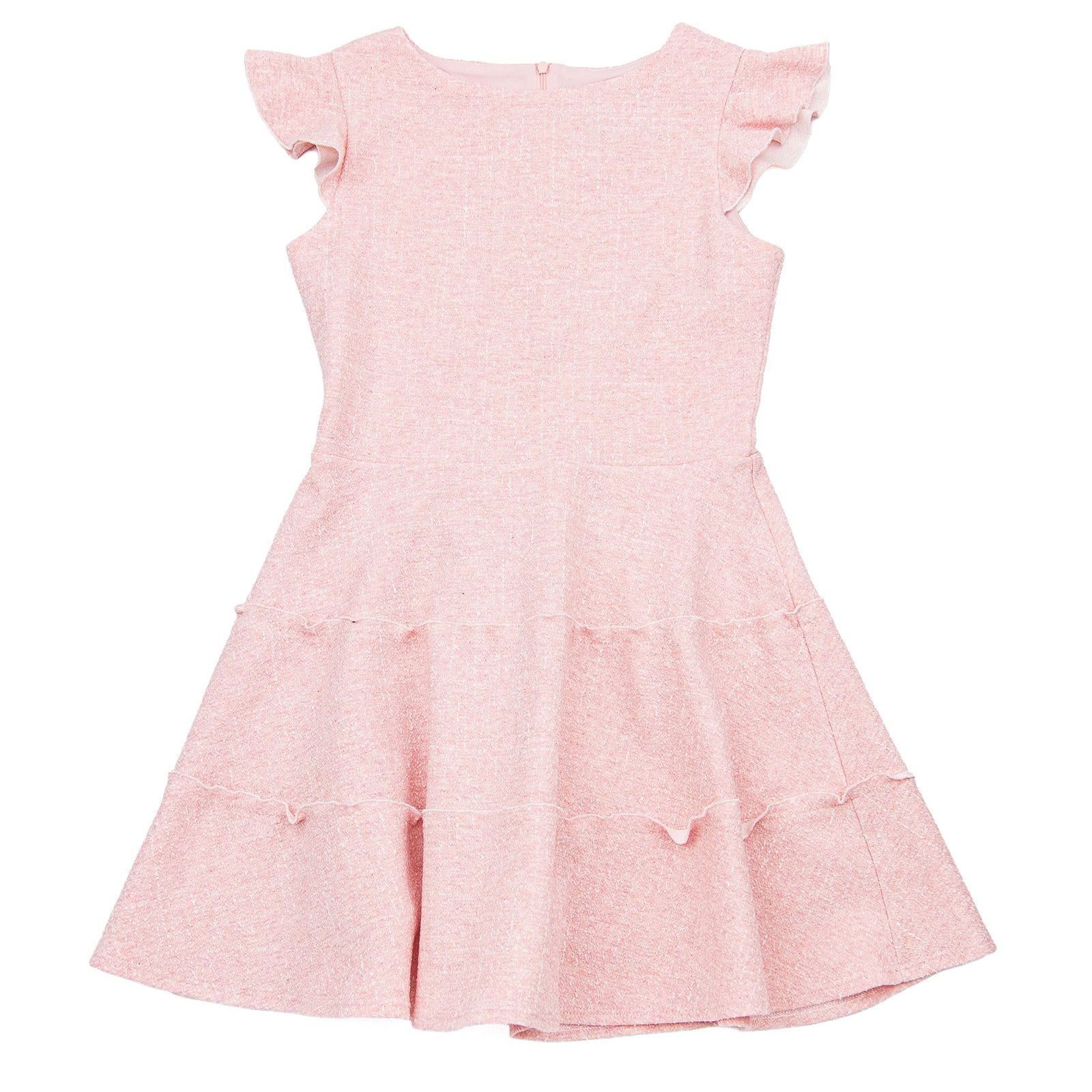 By Debra Girls Sara 3 Tier Dress Pink Boucle Girls Special Dresses By Debra Pink Y/XS (6X)