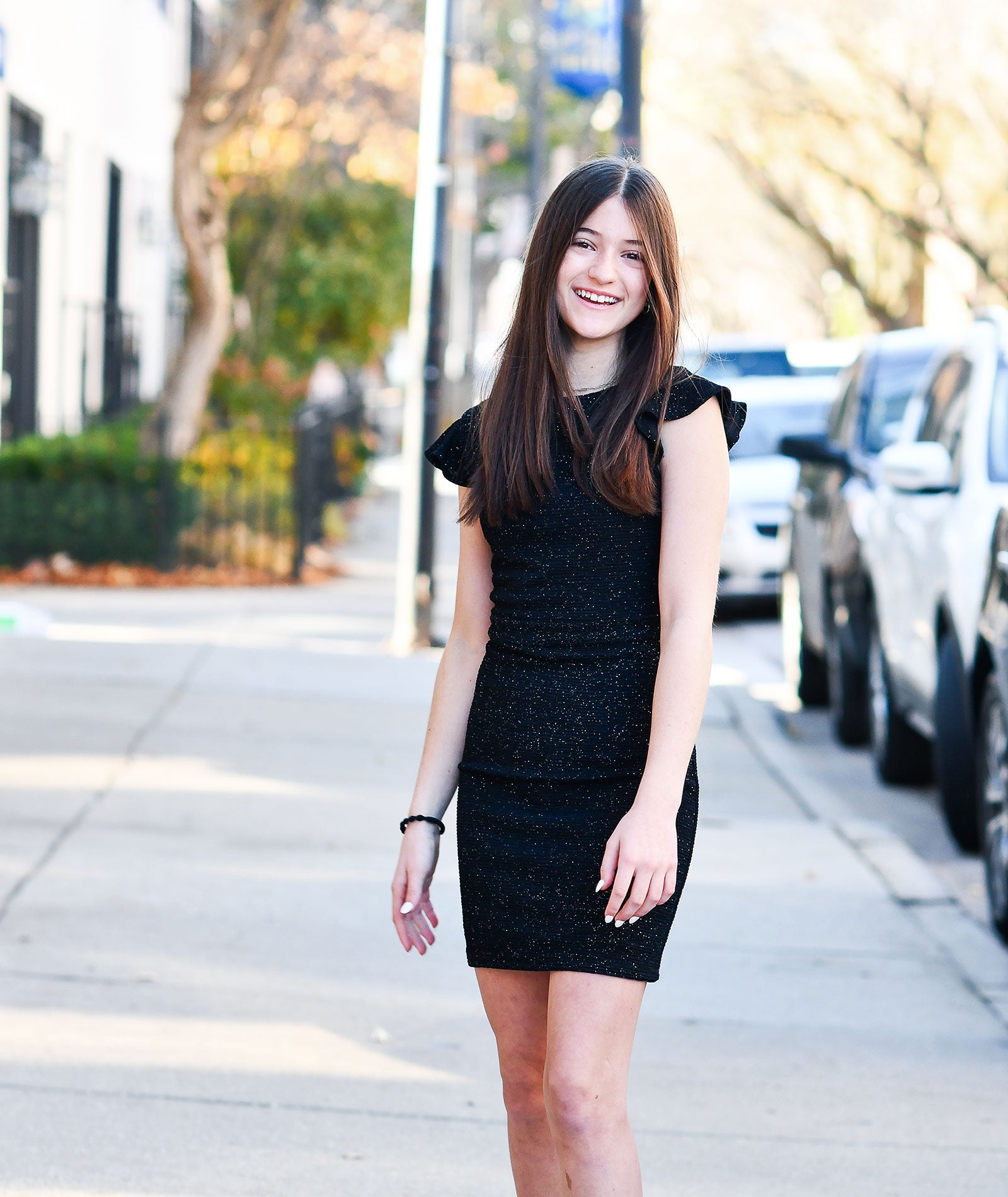 By Debra Girls Milly Black Sparkle Flutter Sleeve Sheath Dress Girls Special Dresses By Debra