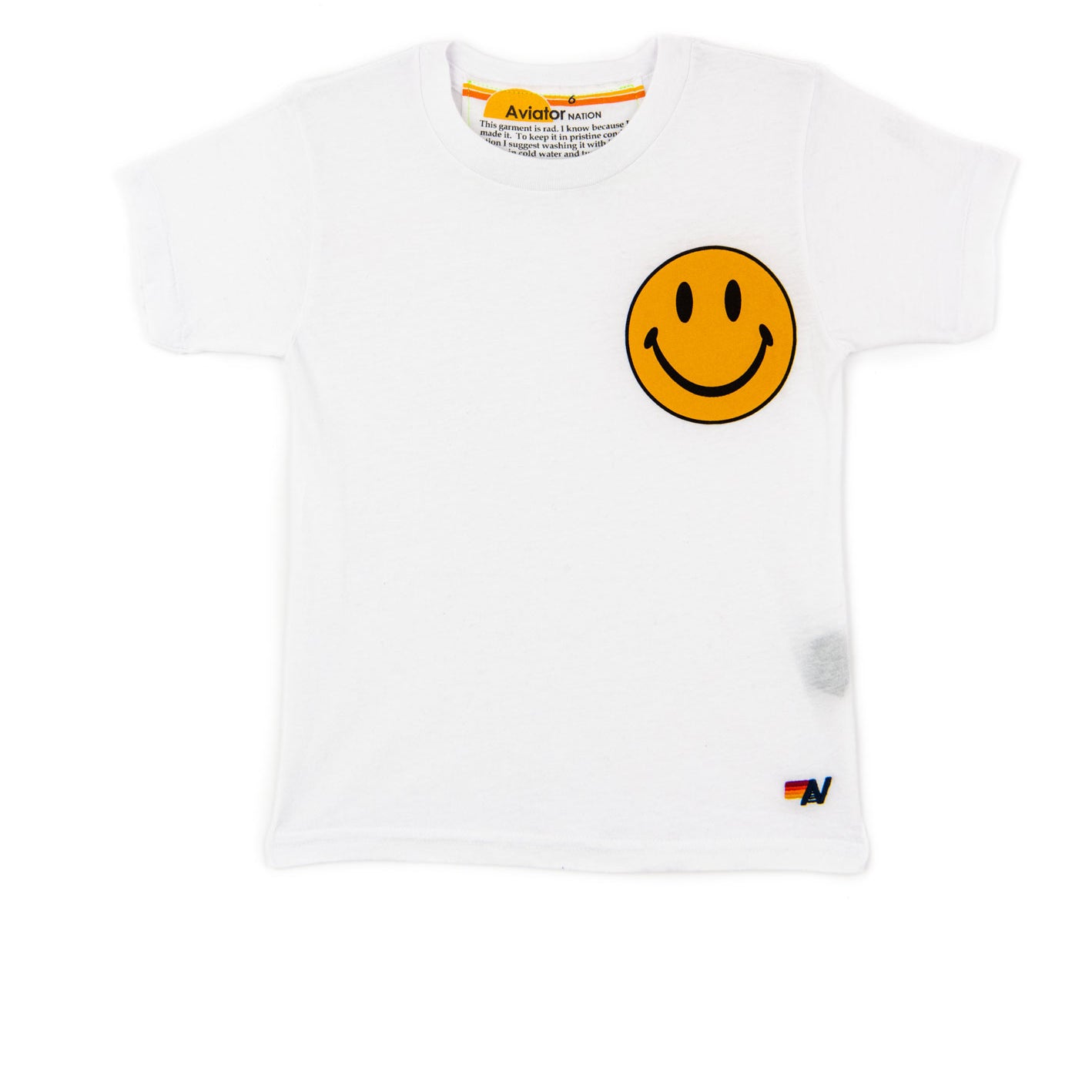 Aviator Nation Kids Smiley 2 Tee Girls Casual Tops Aviator Nation White Y/4