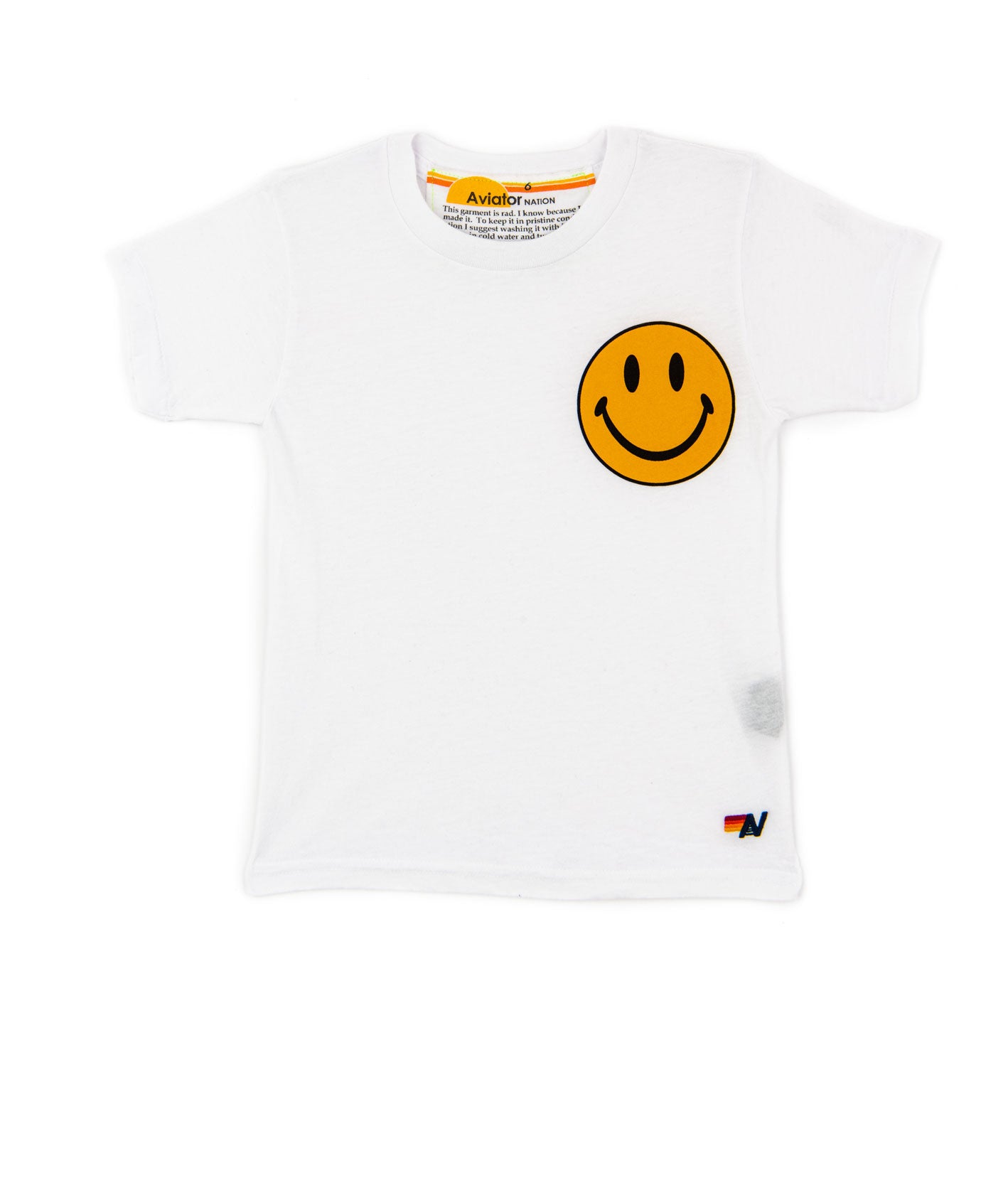 Aviator Nation Kids Smiley 2 Tee Girls Casual Tops Aviator Nation White Y/4