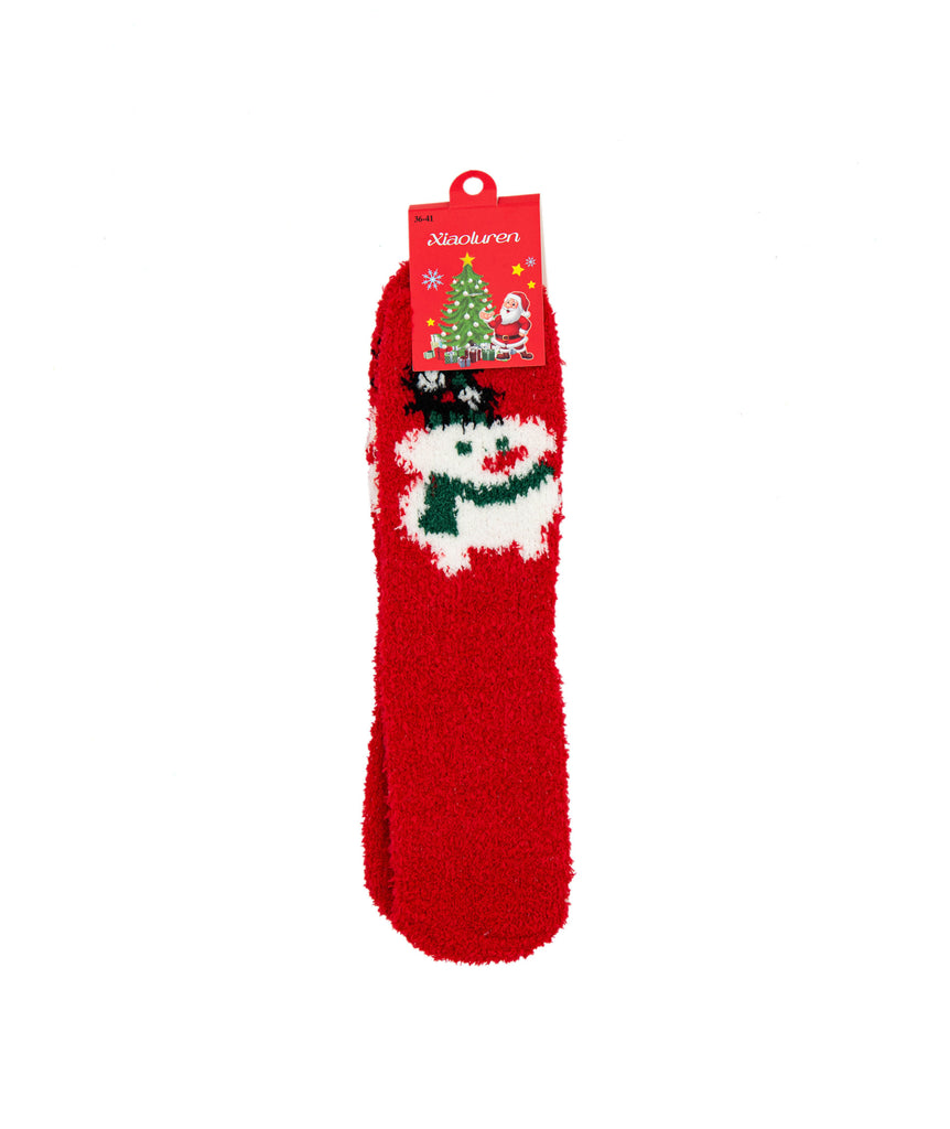 Fuzzy Holiday Socks Distressed/seasonal accessories Frankie's Exclusives Snowman  