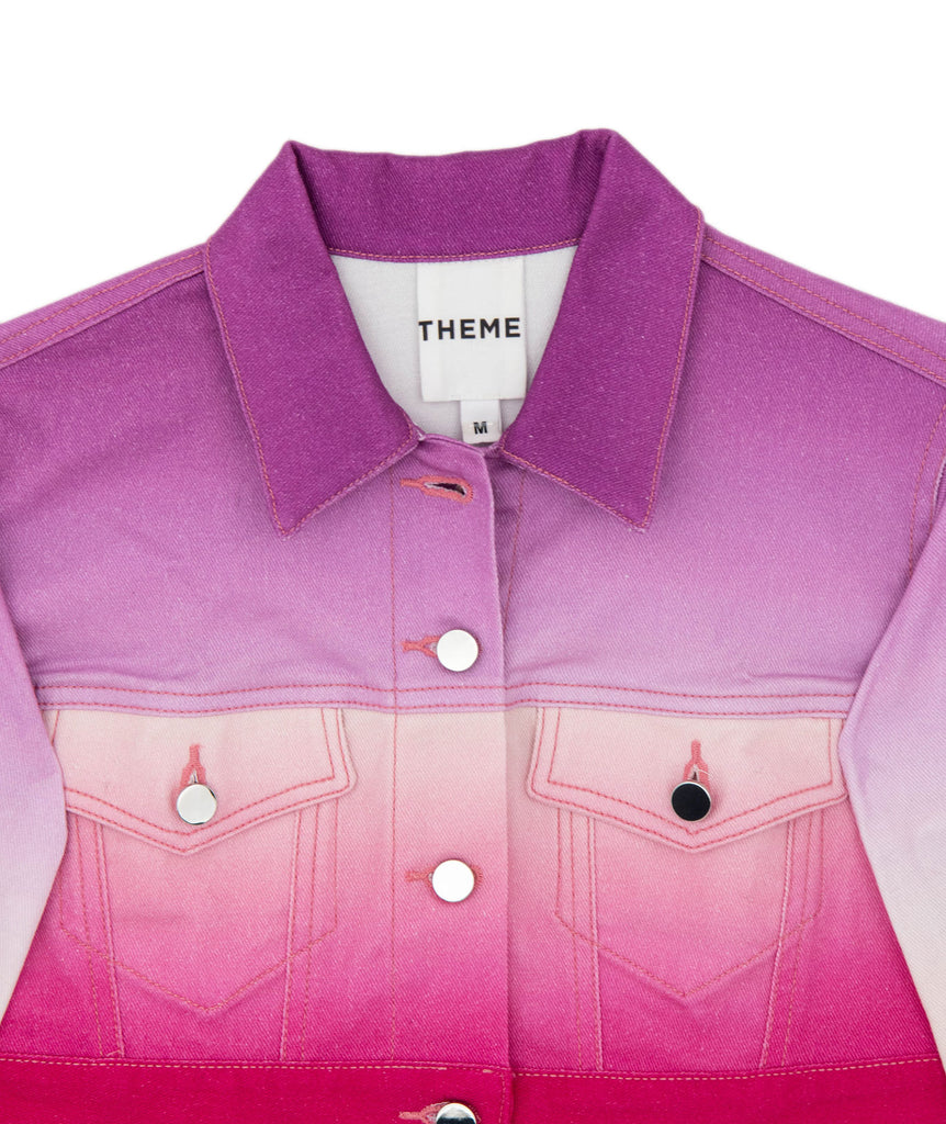 Theme Girls Crosby Cropped Jacket Pink Purple Distressed/seasonal girls Theme-NYC   