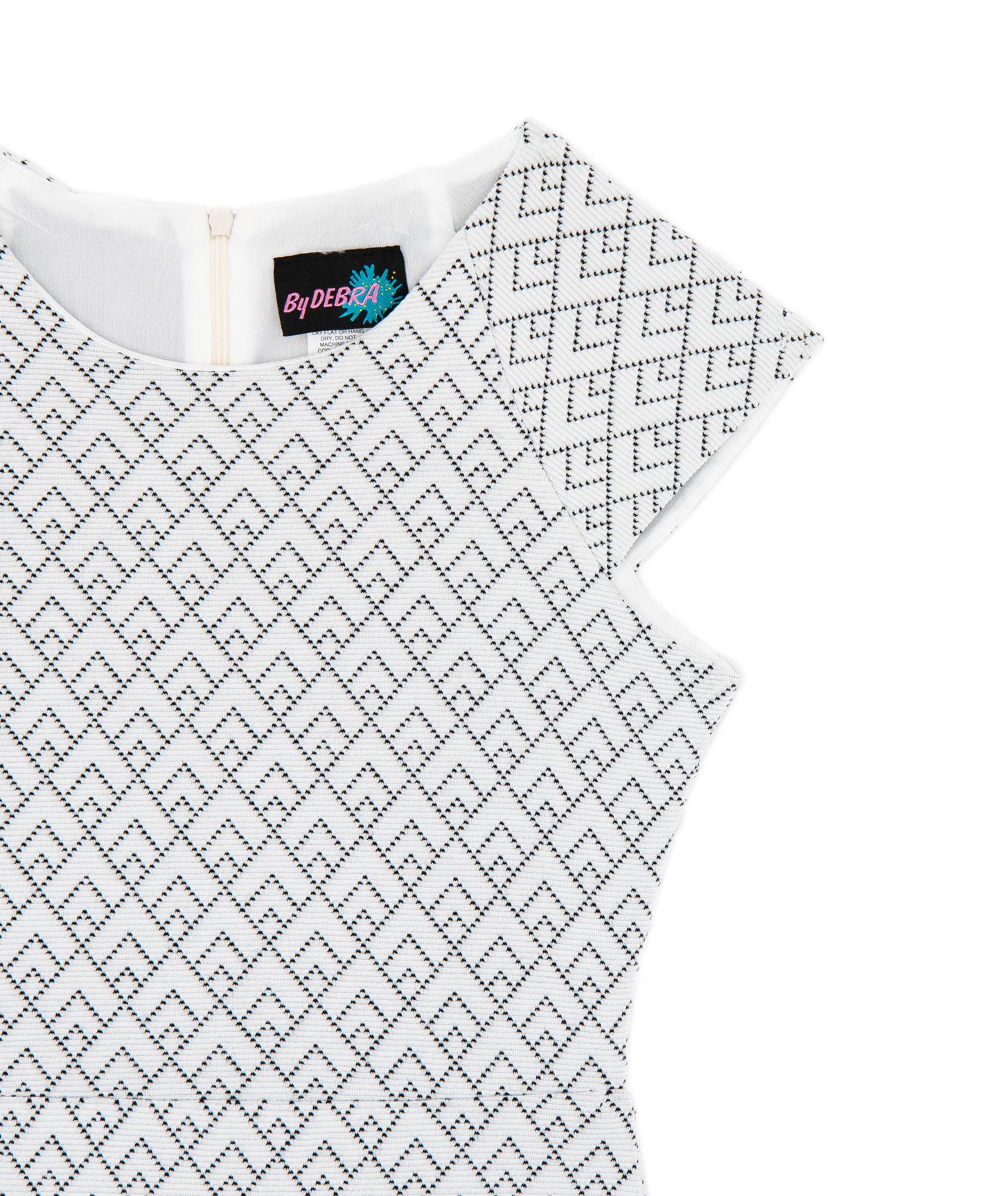 By Debra Girls Kate Ivory/Black Slanted Ruffle Dress Girls Special Dresses By Debra