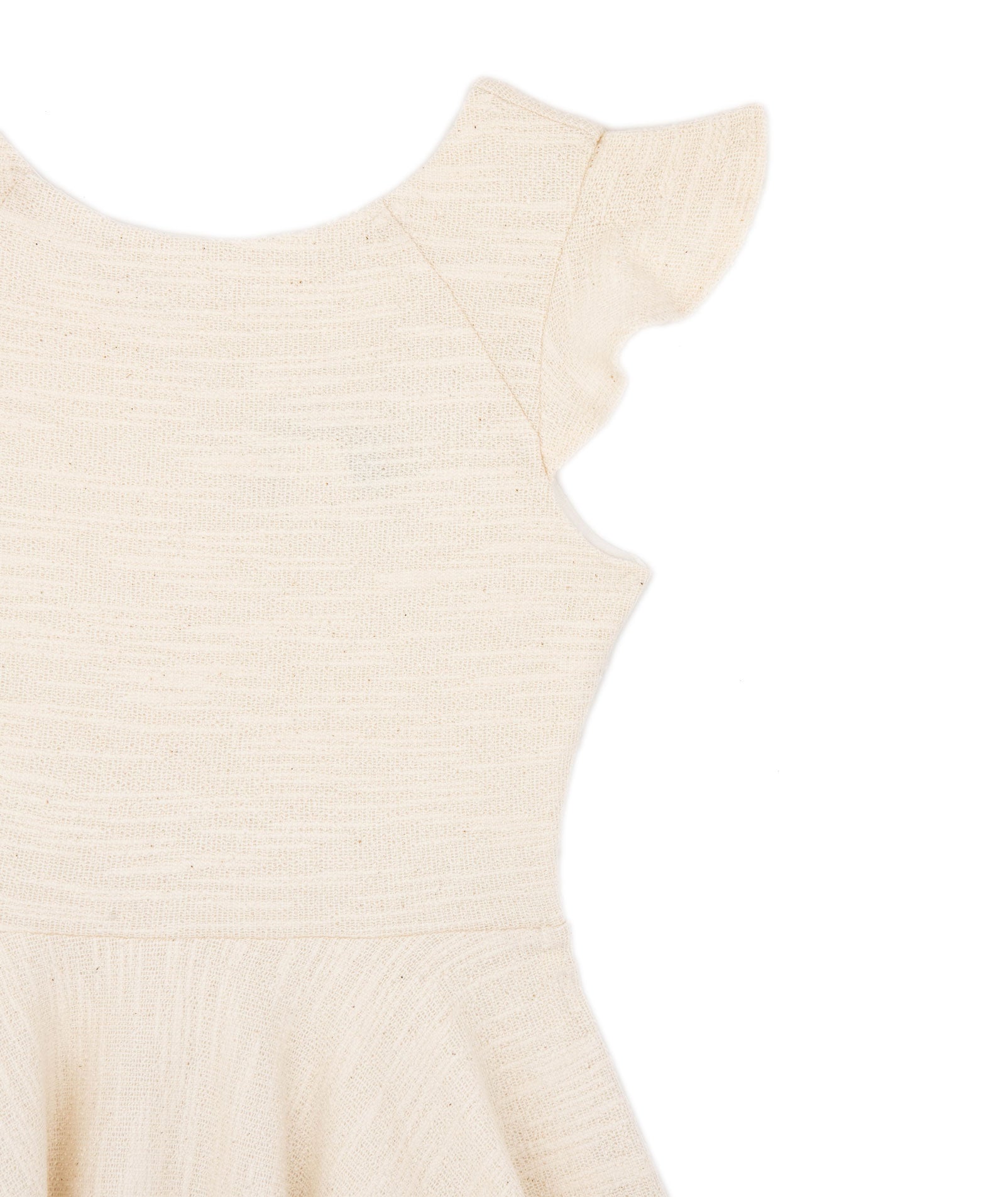 By Debra Girls Nadine Ivory Boucle Flutter Sleeve Fit and Flare Dress Girls Special Dresses By Debra