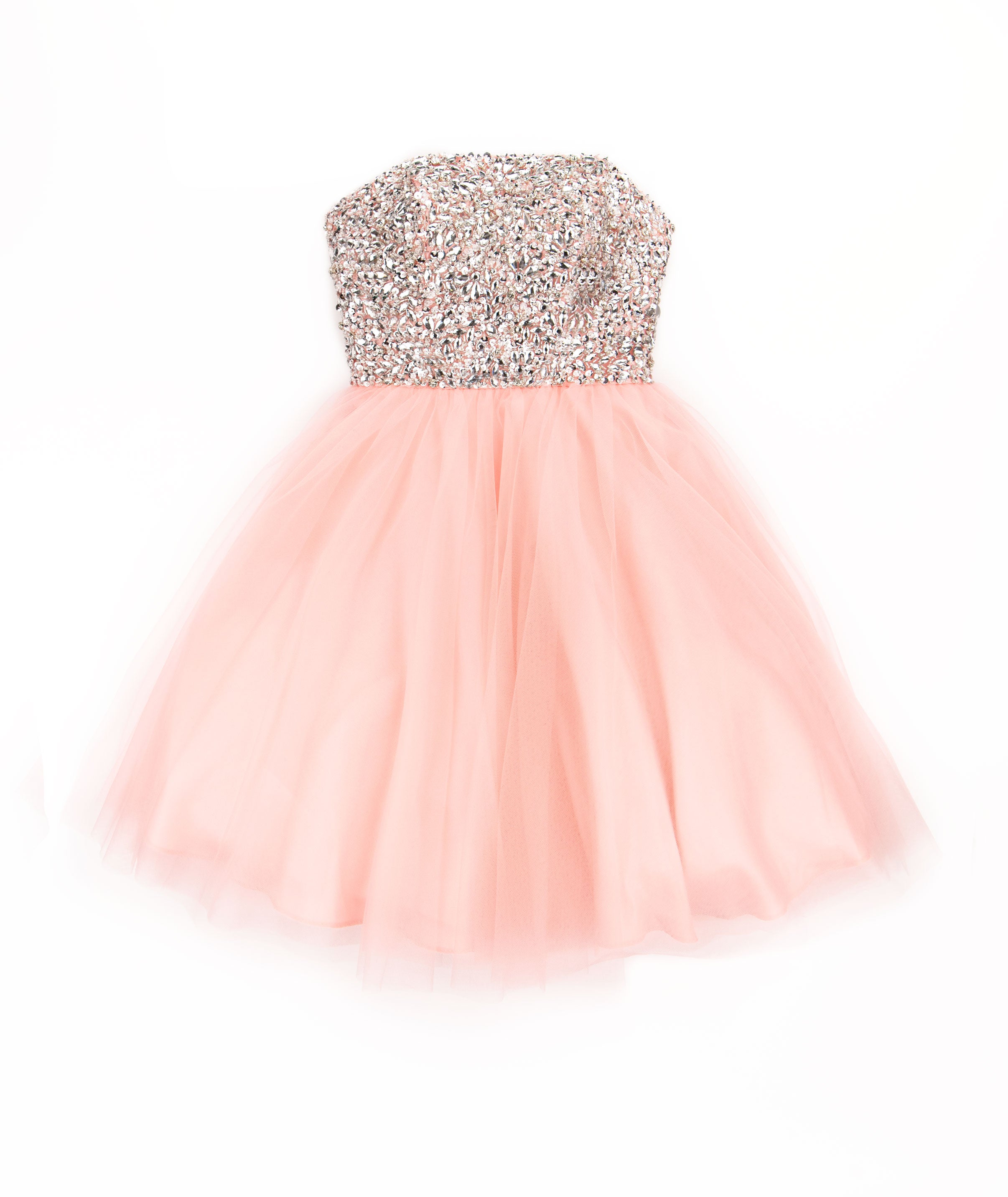 Jovani Juniors Ulla Crystal Tulle Dress Blush Girls Special Dresses Jovani Pink Juniors/Women 00