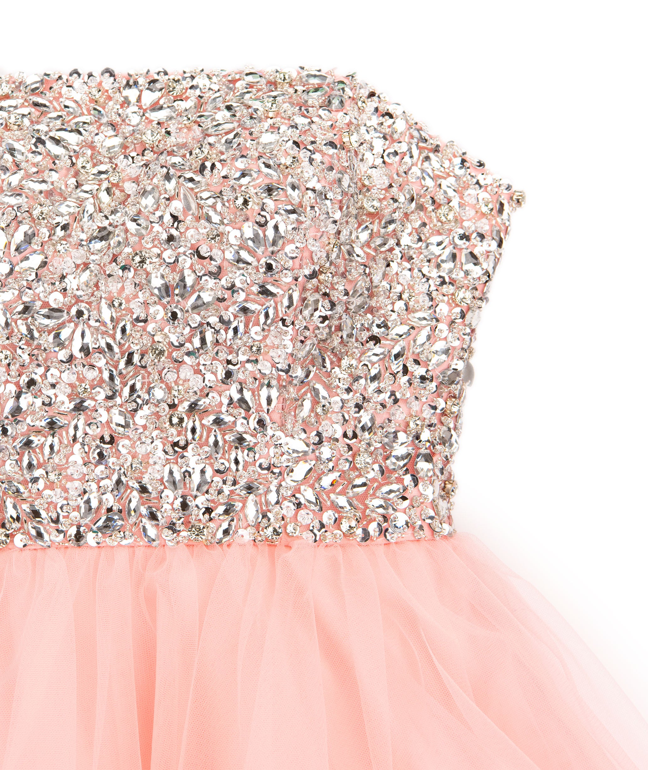 Jovani Juniors Ulla Crystal Tulle Dress Blush Girls Special Dresses Jovani