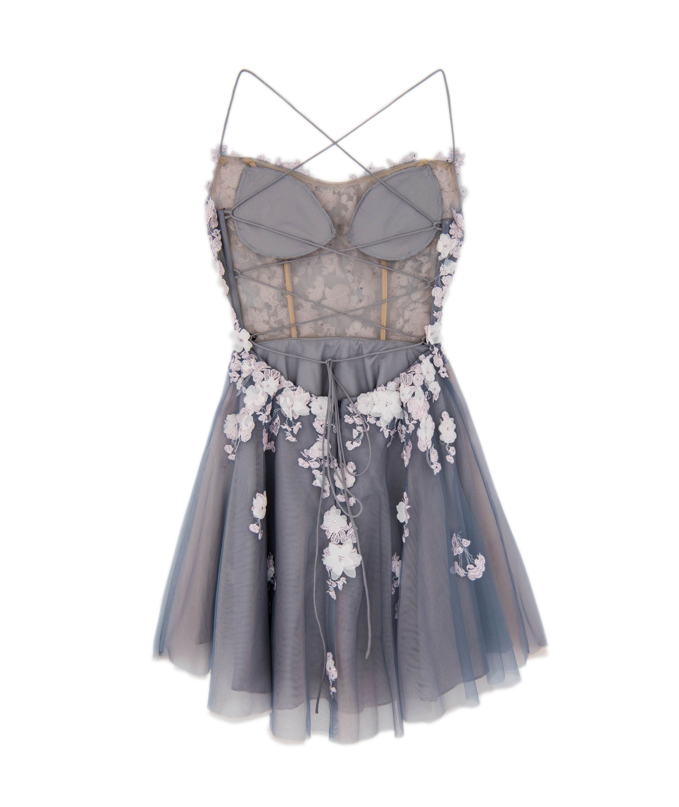 Alyce Women Grey Penelope Floral Tulle Dress Girls Special Dresses Alyce