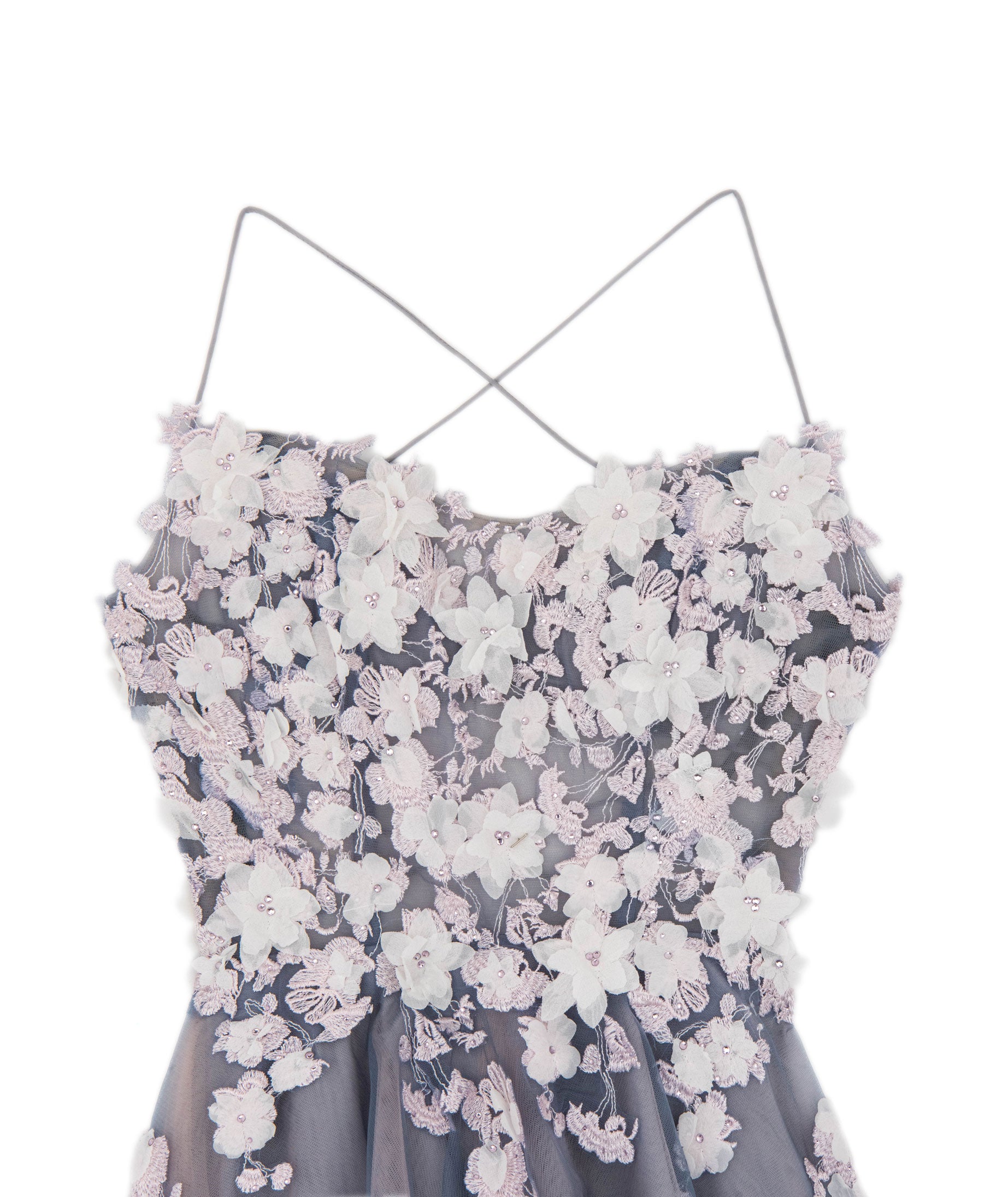 Alyce Women Grey Penelope Floral Tulle Dress Girls Special Dresses Alyce