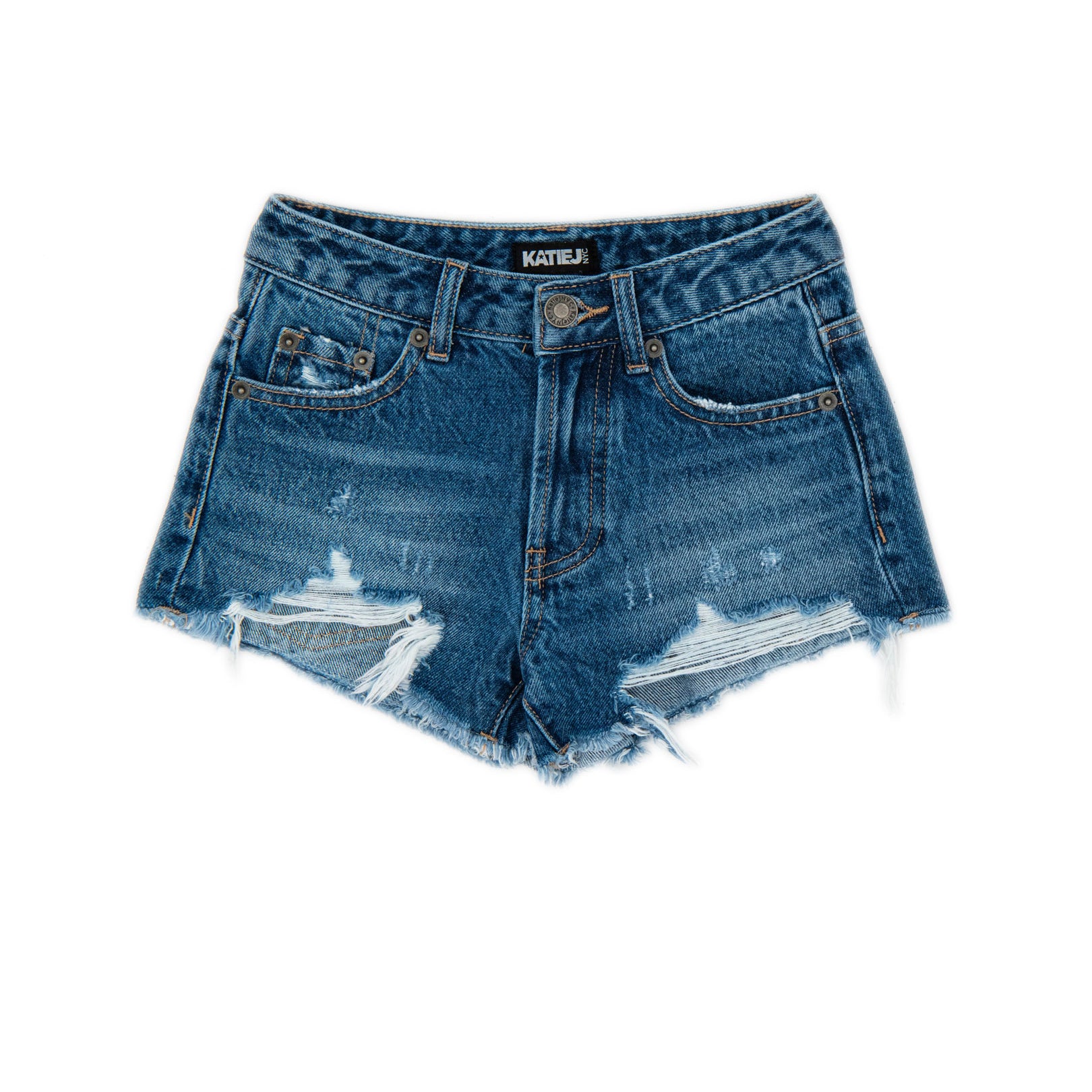 Katie J NYC Juniors Malibu Dark Wash Jean Shorts Womens Denim Katie J NYC Denim Juniors/Women XS