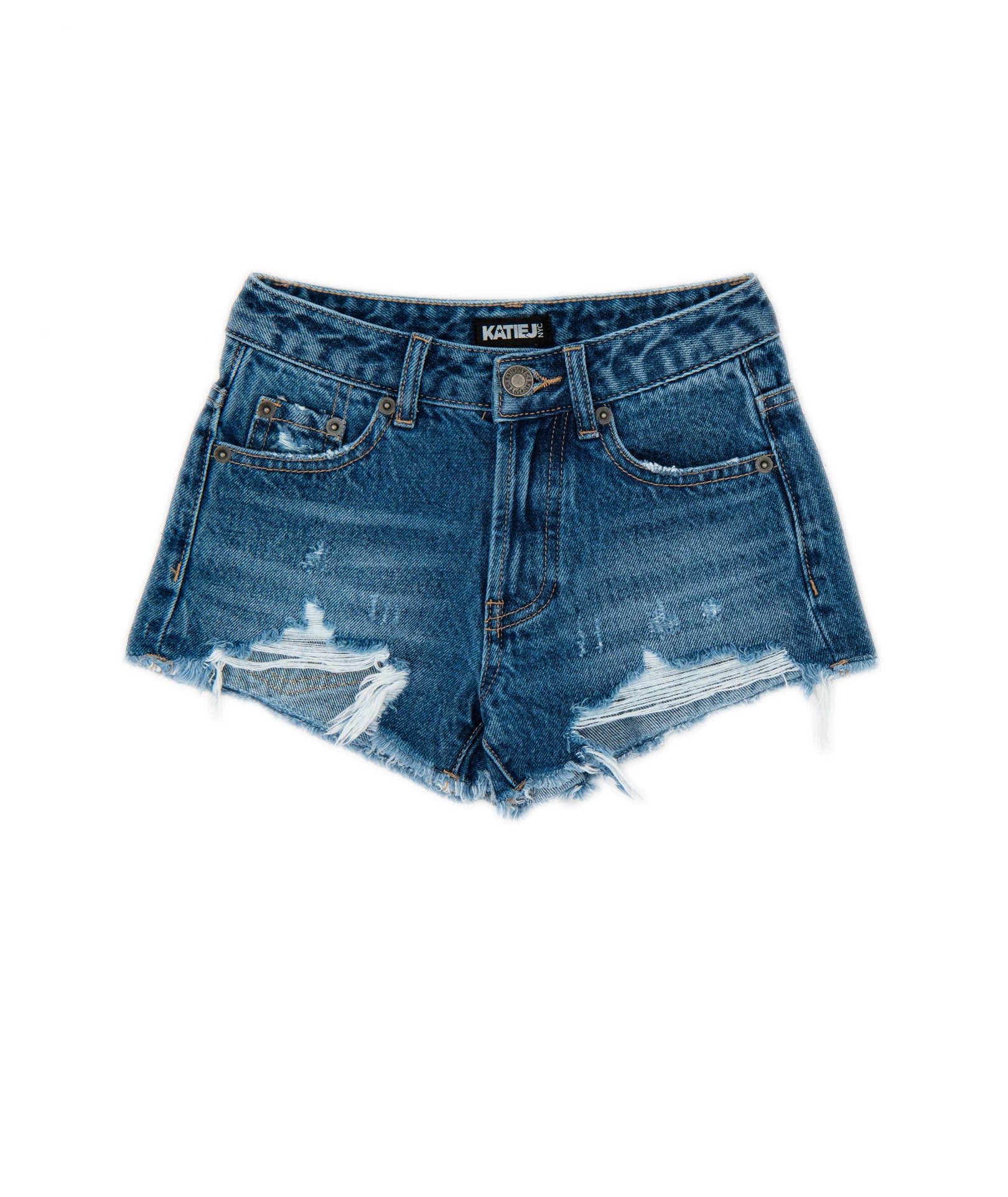 Katie J NYC Juniors Malibu Dark Wash Jean Shorts Womens Denim Katie J NYC Denim Juniors/Women XS