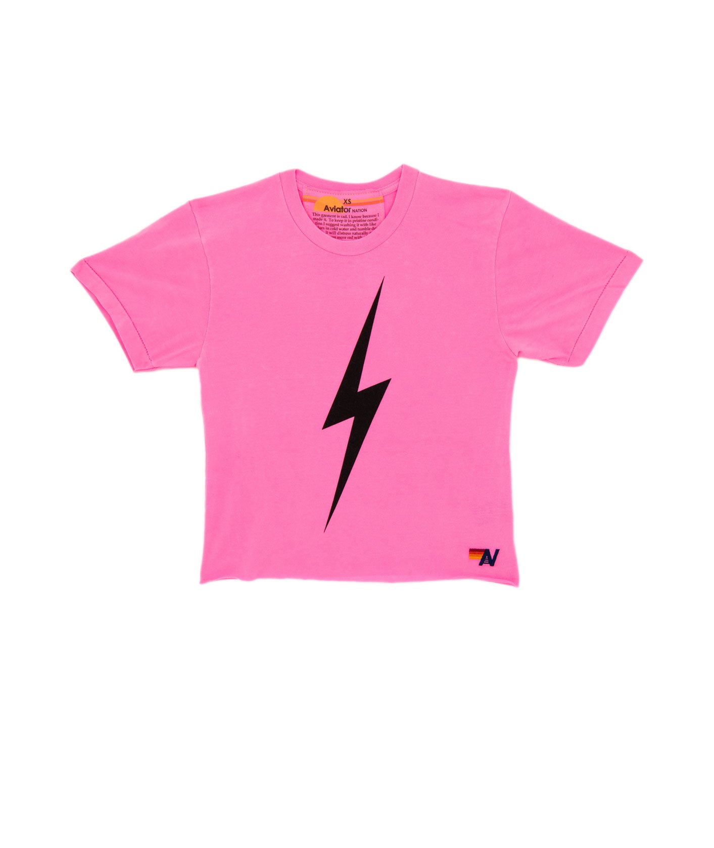 Aviator Nation Women Bolt Boyfriend Tee Womens Casual Tops Aviator Nation Neon Pink Juniors/Women XS