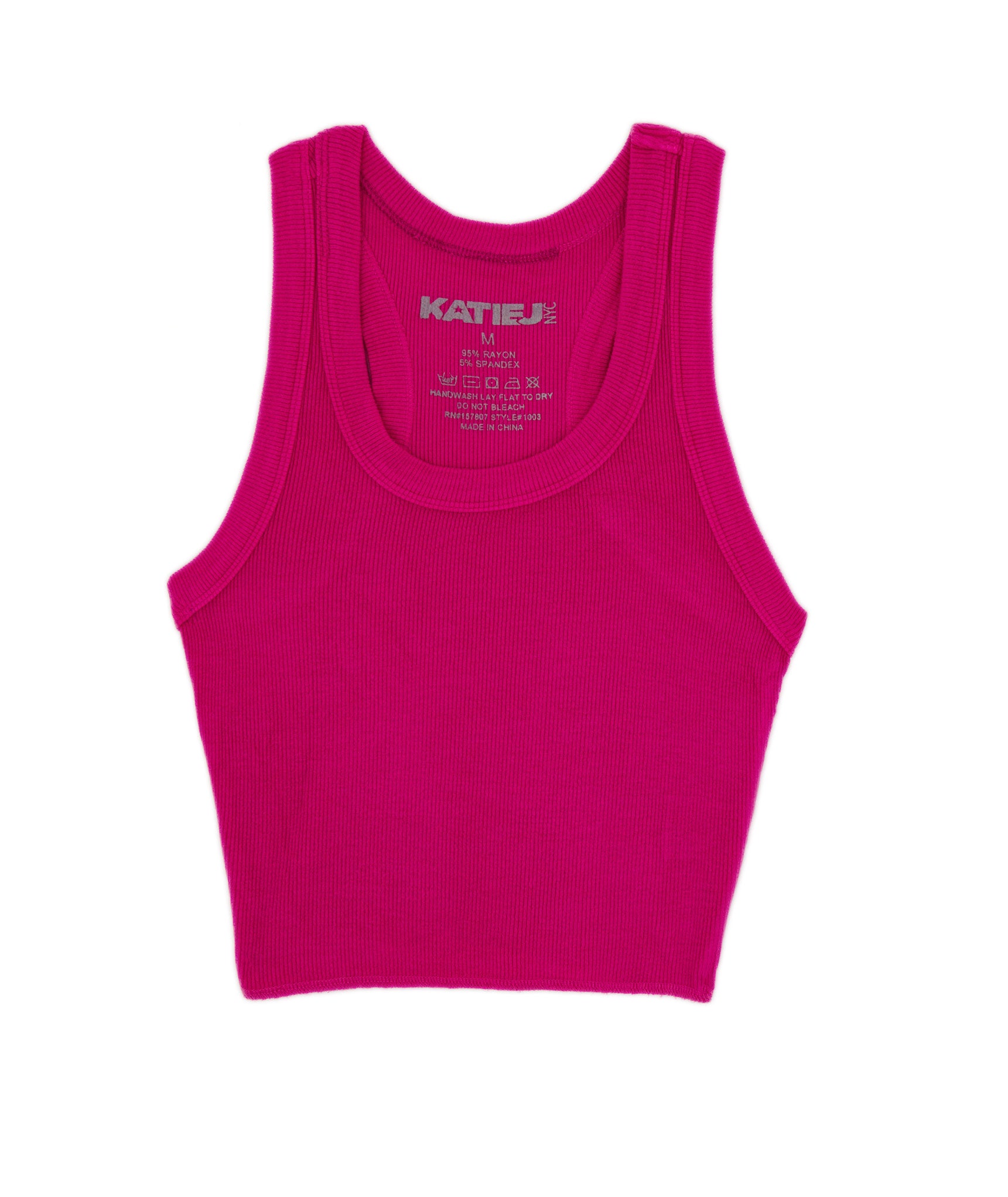 Katie J NYC Juniors Livi Tank Distressed/seasonal womens Katie J NYC Shocking Pink Juniors/Women XS