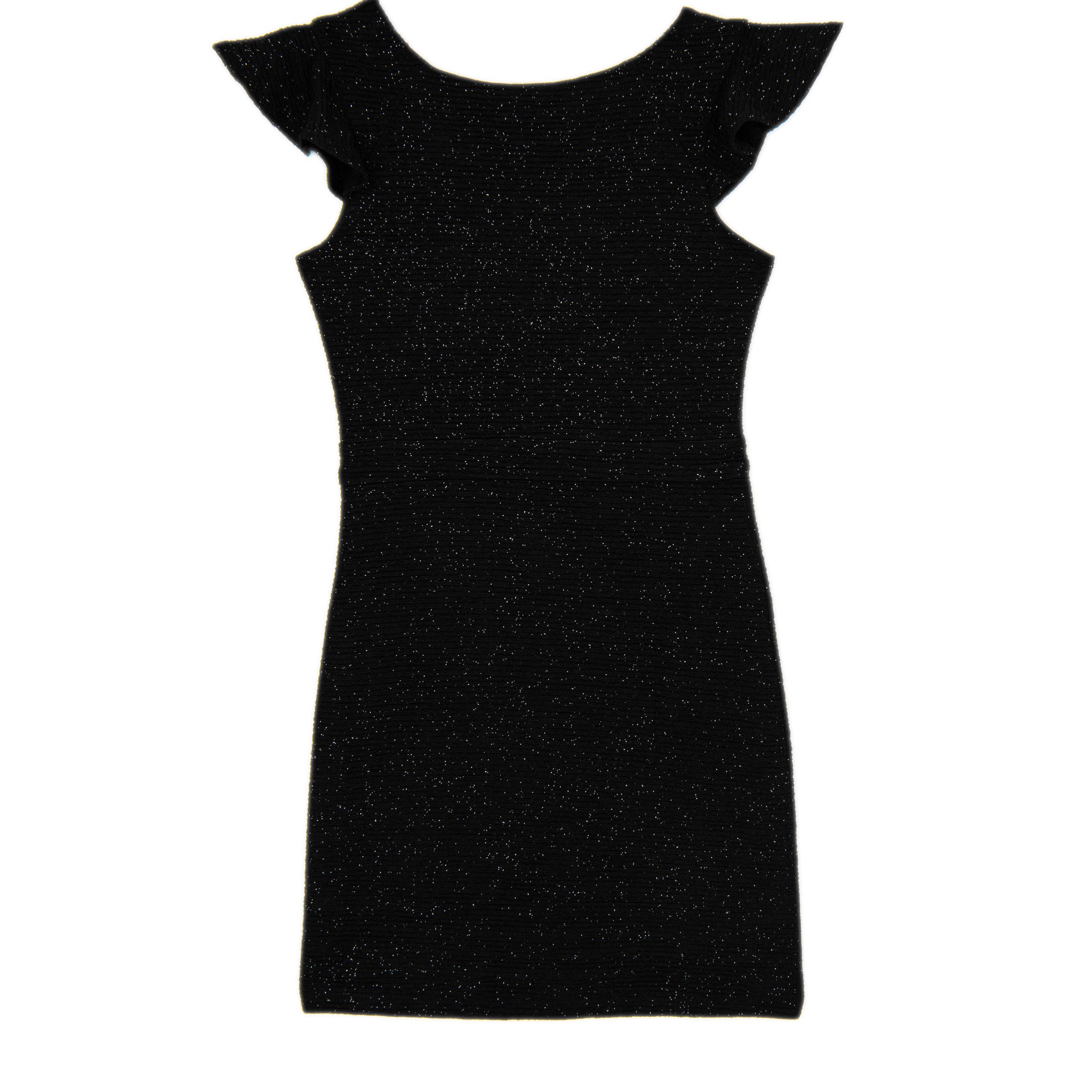 By Debra Girls Milly Black Sparkle Flutter Sleeve Sheath Dress Girls Special Dresses By Debra Black Y/XS (6X)