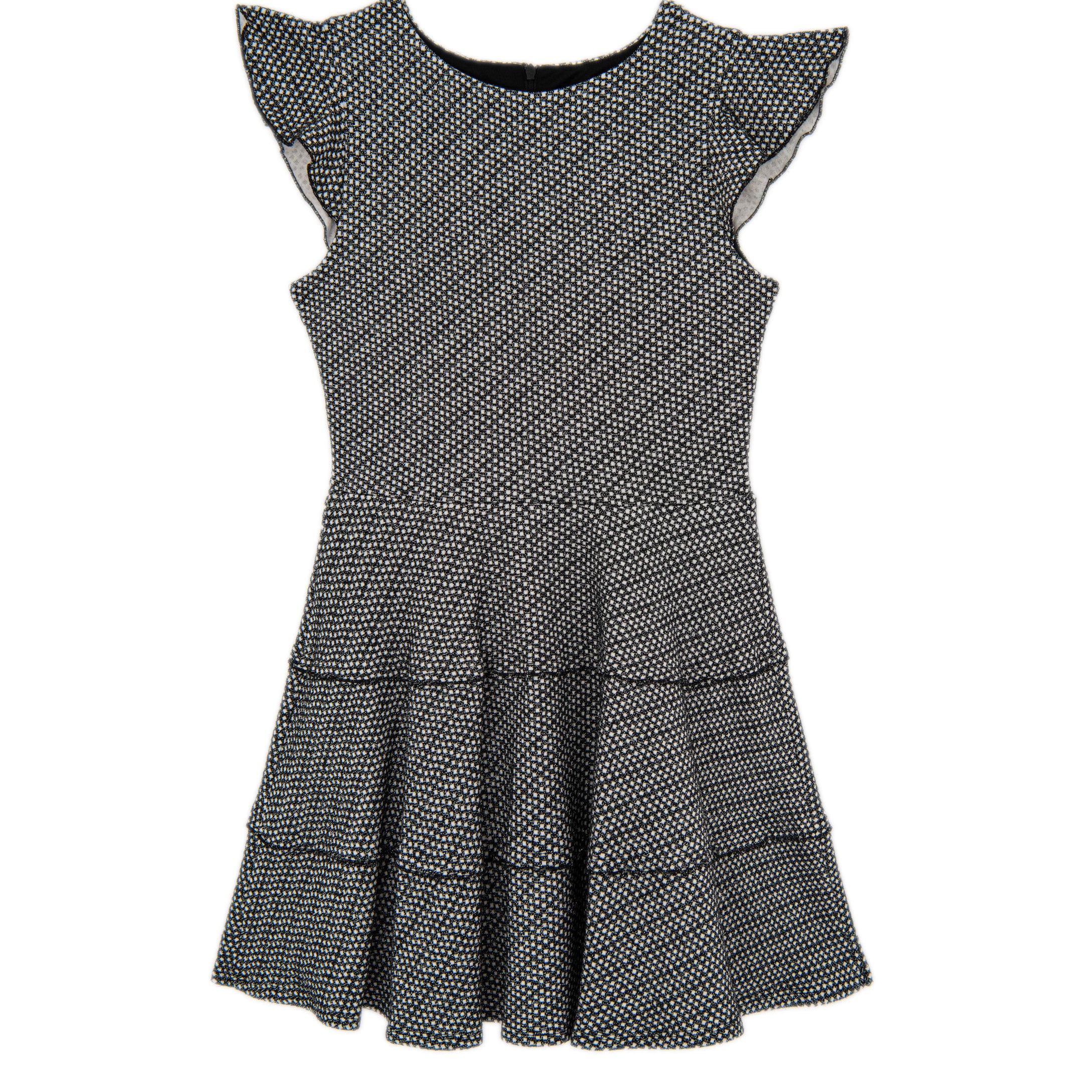 By Debra Girls Sara Black/White 3 Tier Dress Girls Special Dresses By Debra Black/White Y/XS (6X)