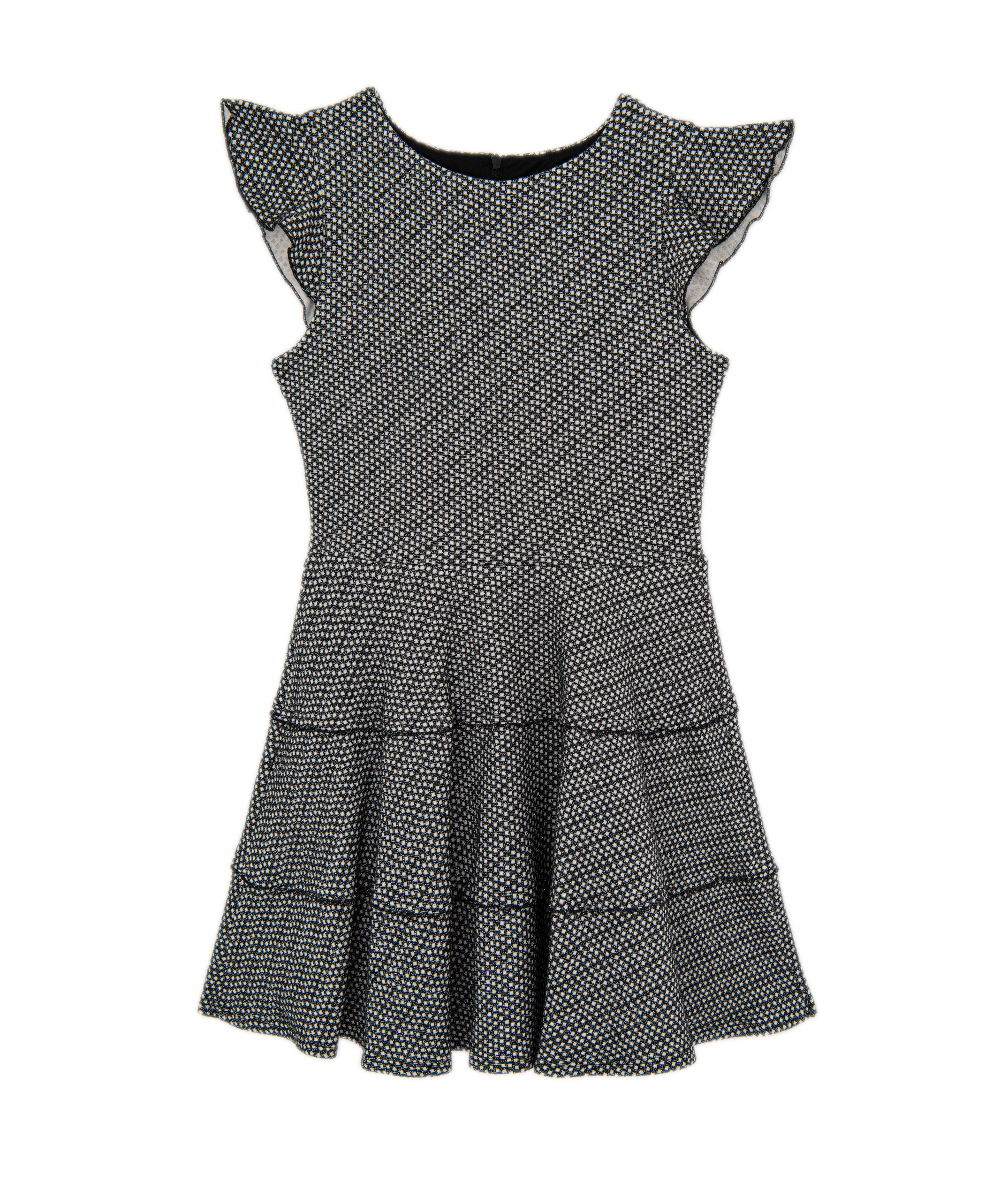 By Debra Girls Sara Black/White 3 Tier Dress Girls Special Dresses By Debra Black/White Y/XS (6X)