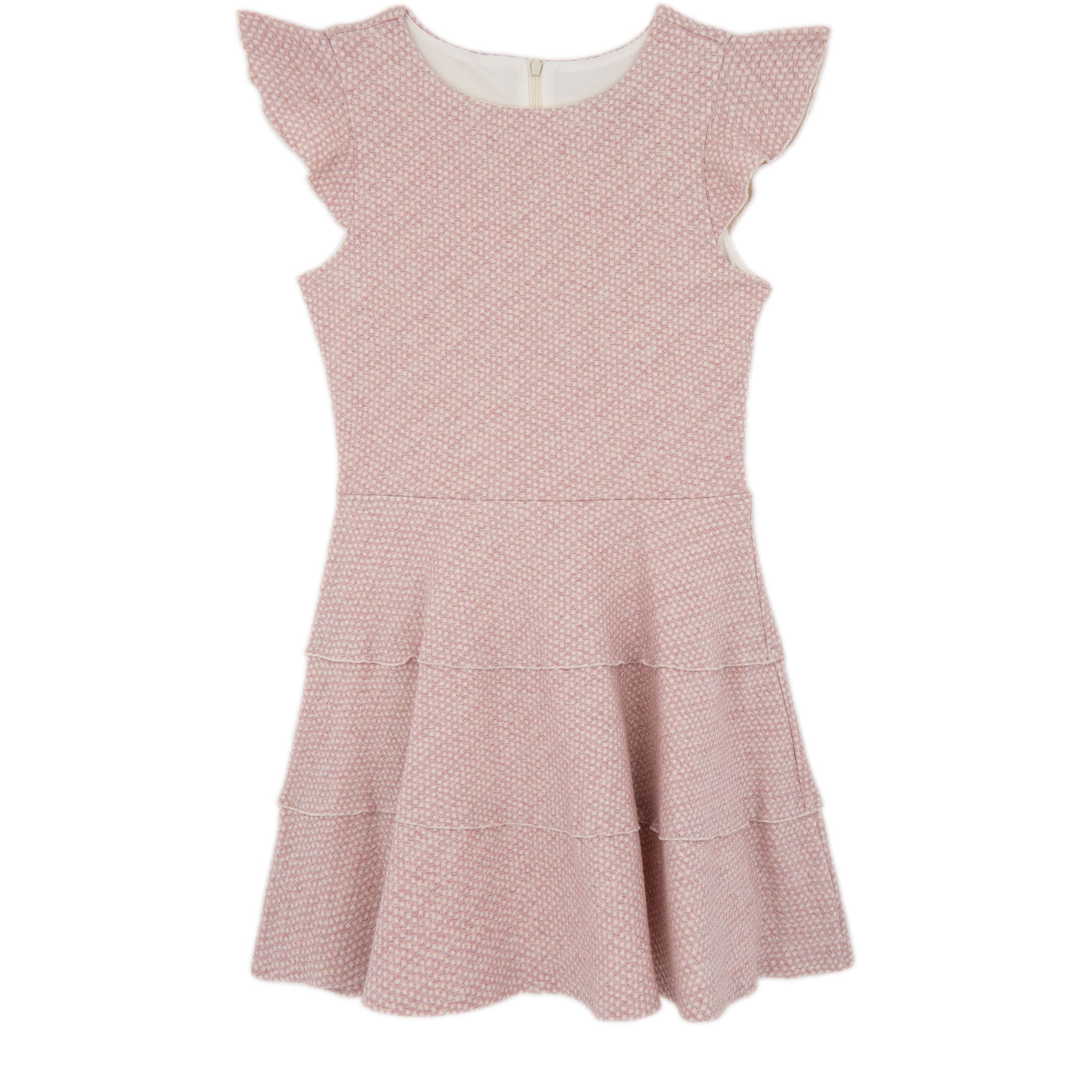 By Debra Girls Sara Pink/Ivory 3 Tier Dress Girls Special Dresses By Debra Pink Y/XS (6X)