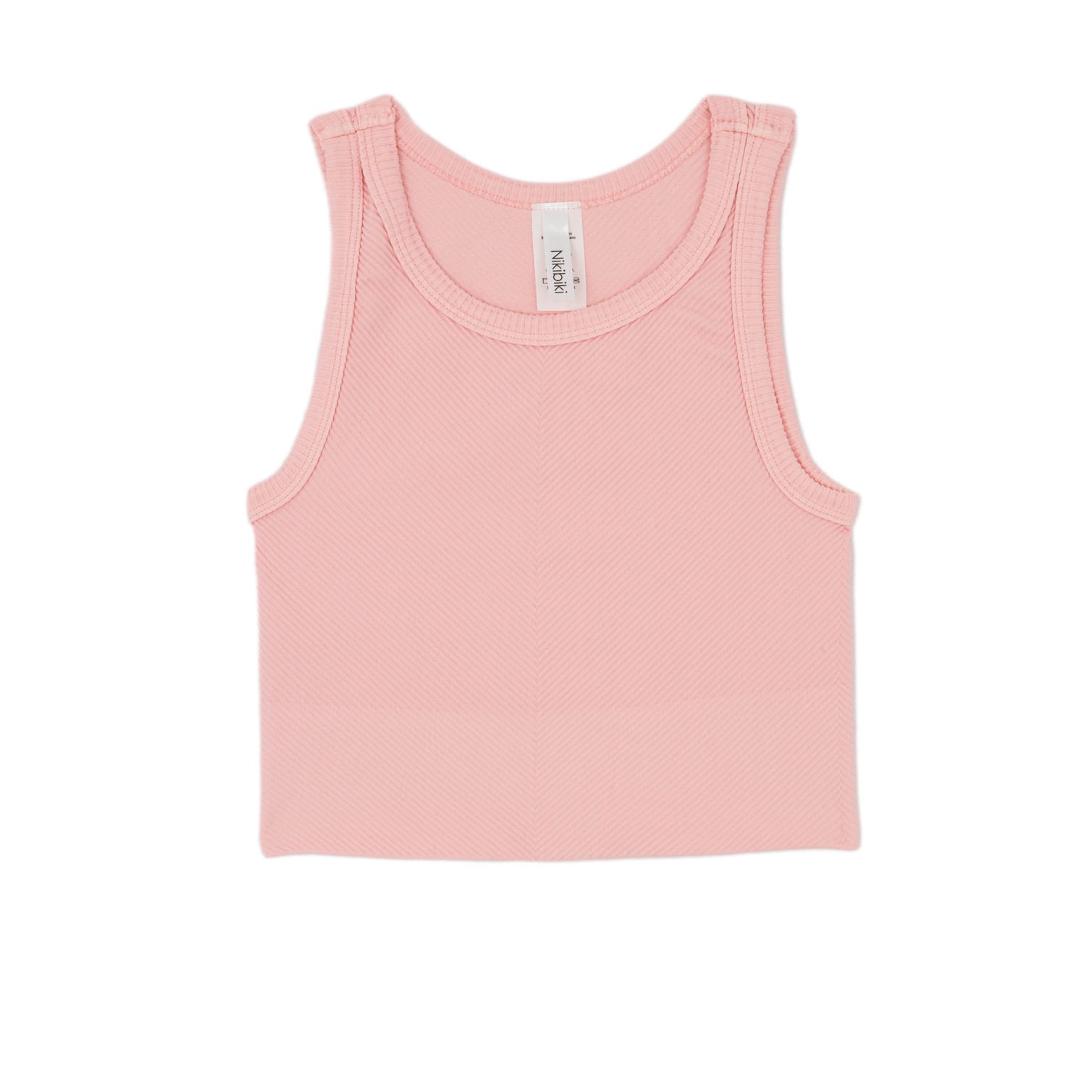 Sawyer Chevron Highneck Crop Top Women 2 Distressed/seasonal womens Niki Biki Juniors/Women One Size Light Pink