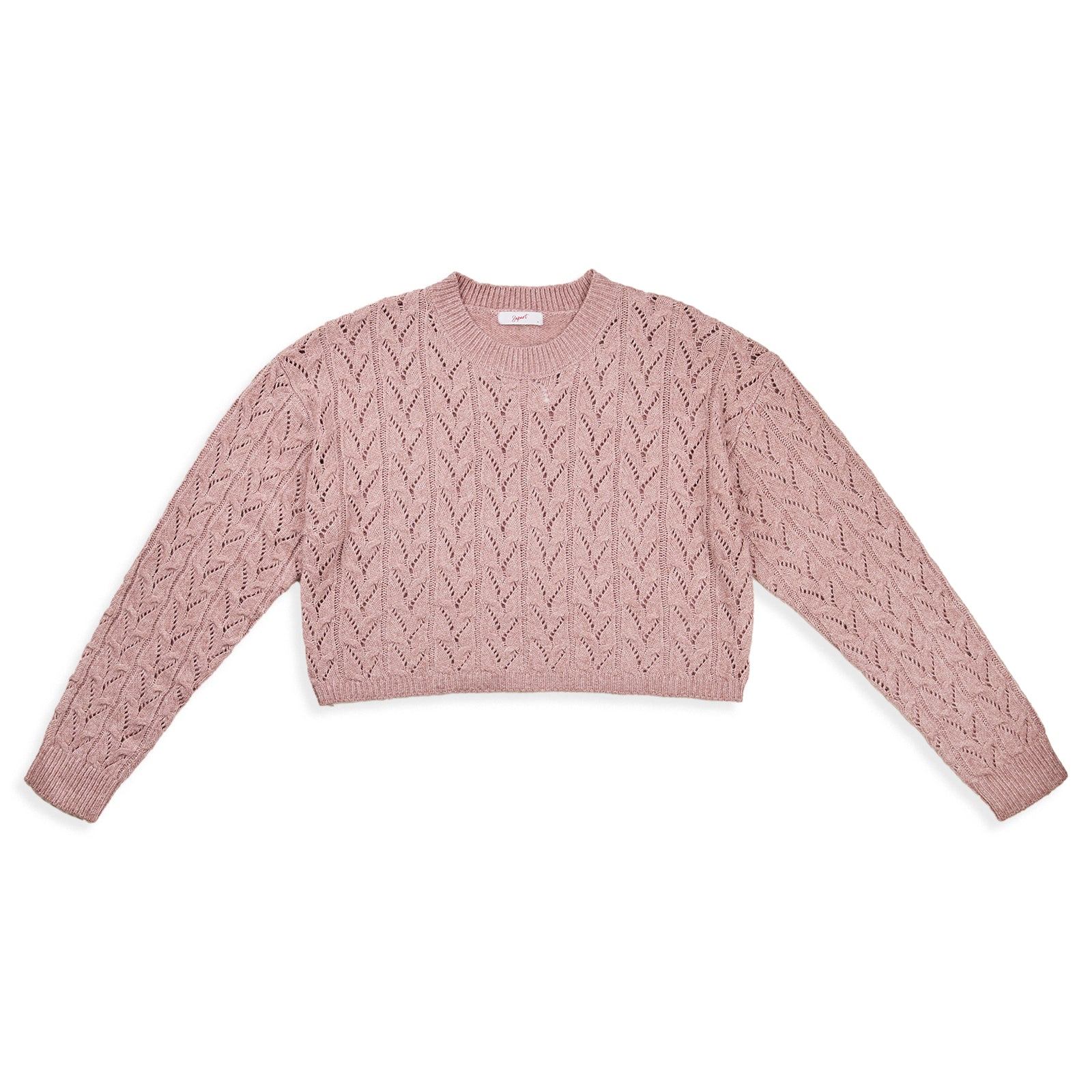 8apart Women Ada Cable Crew Sweater Womens Casual Tops 8apart Pink Juniors/Women S