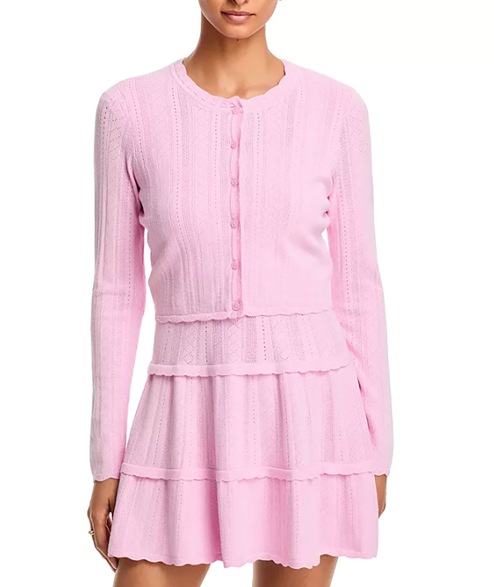 Love Shack Fancy Women Nadiya Cardigan Candy Floss Pink Girls Special Tops Love Shack Fancy