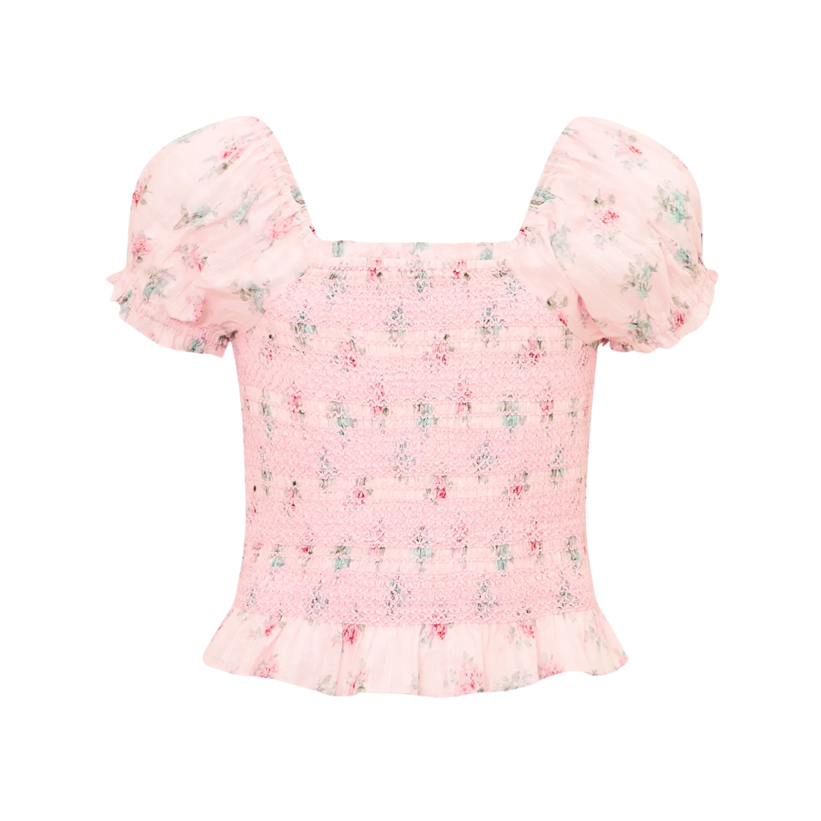 Love Shack Fancy Tween Fabielle Top Eau De Rose Girls Casual Tops Love Shack Fancy Floral Y/S (7/8)