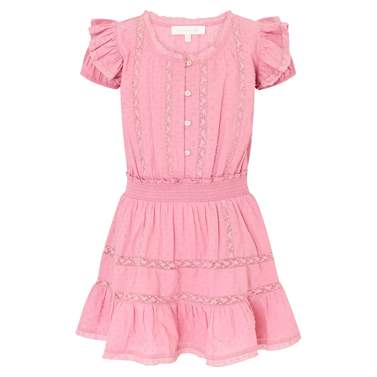 Love Shack Fancy Tween Jeriana Dress Cedar Rouge Girls Casual Dresses Love Shack Fancy Coral Y/S (7/8)