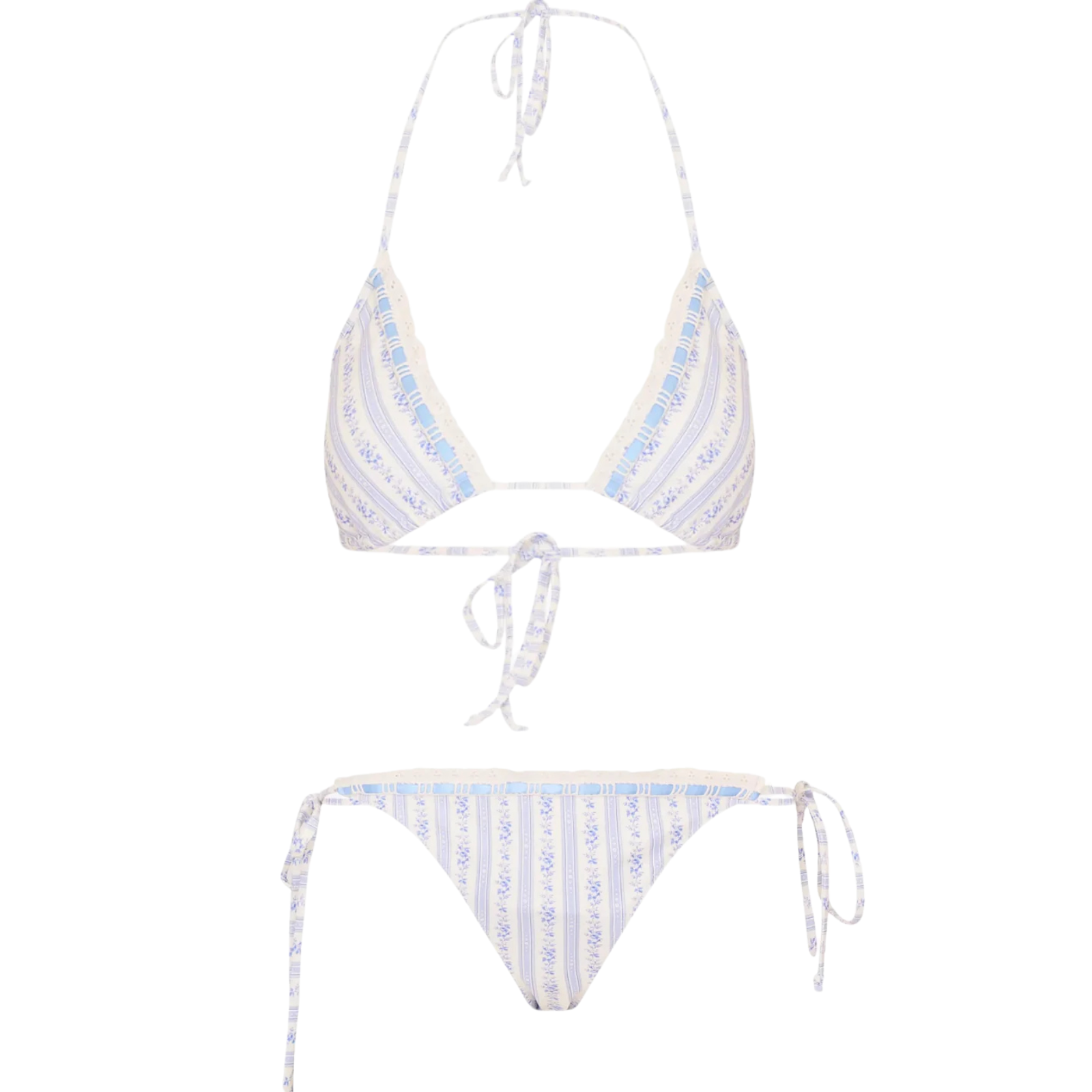 Love Shack Fancy Women Harbor Bikini Denim Sky Accessories Love Shack Fancy Floral Juniors/Women XXS