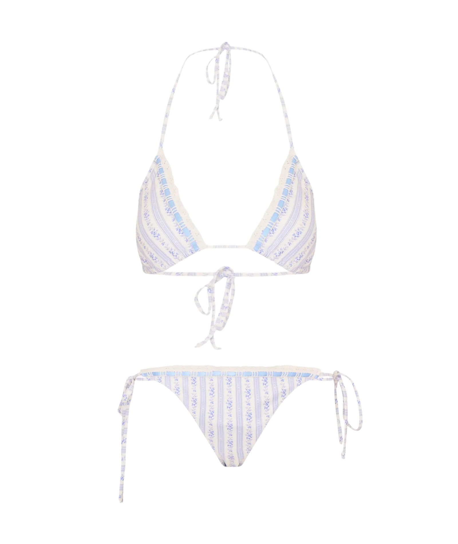 Love Shack Fancy Women Harbor Bikini Denim Sky Accessories Love Shack Fancy Floral Juniors/Women XXS