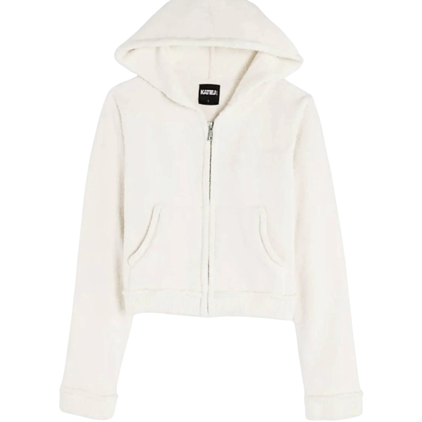 Katie J NYC Girls Parker Zip Hoodie Girls Casual Tops Katie J NYC Vintage White Y/S (7/8)