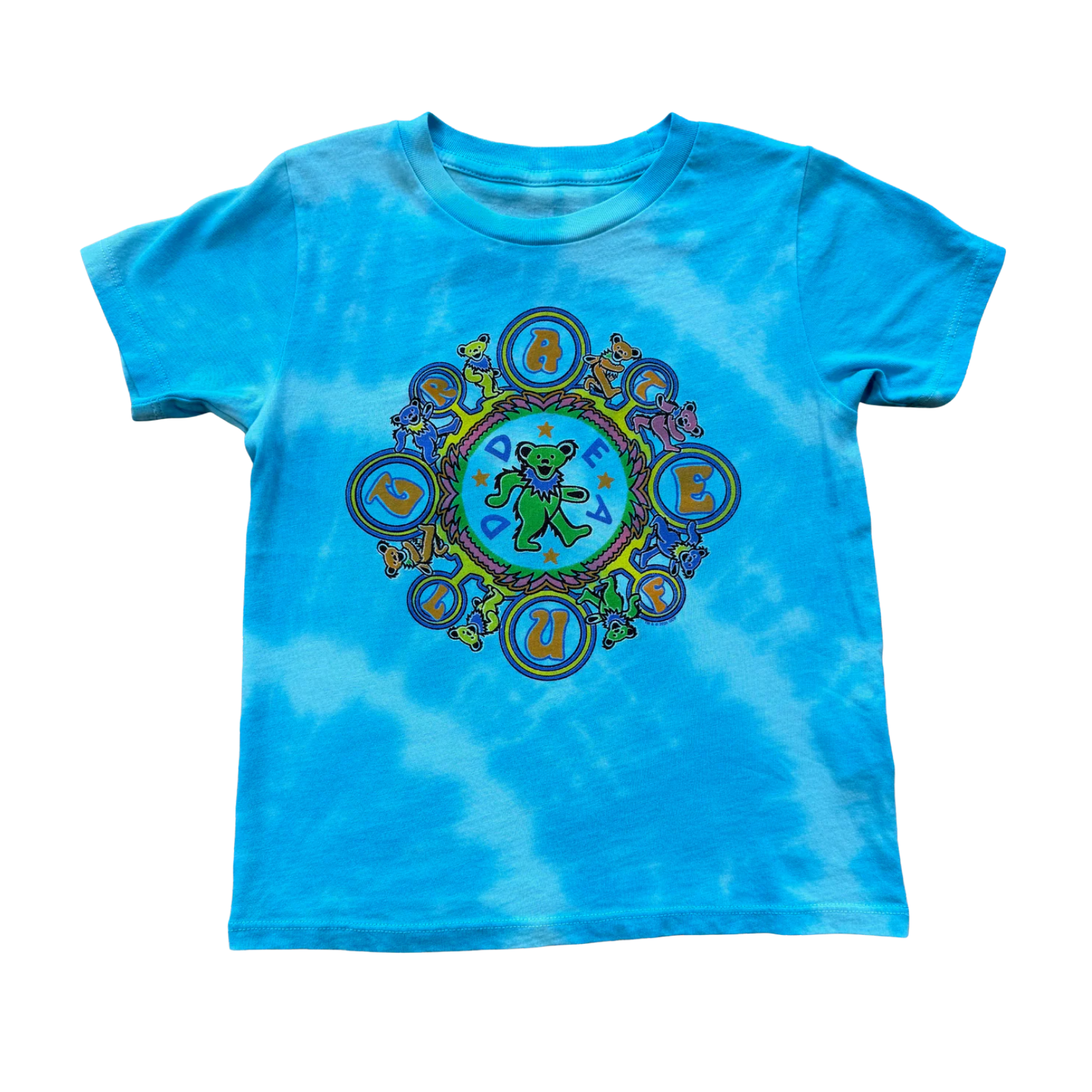 Rowdy Sprout Girls Grateful Dead Kaleidoscope Bears Tie Dye Tee