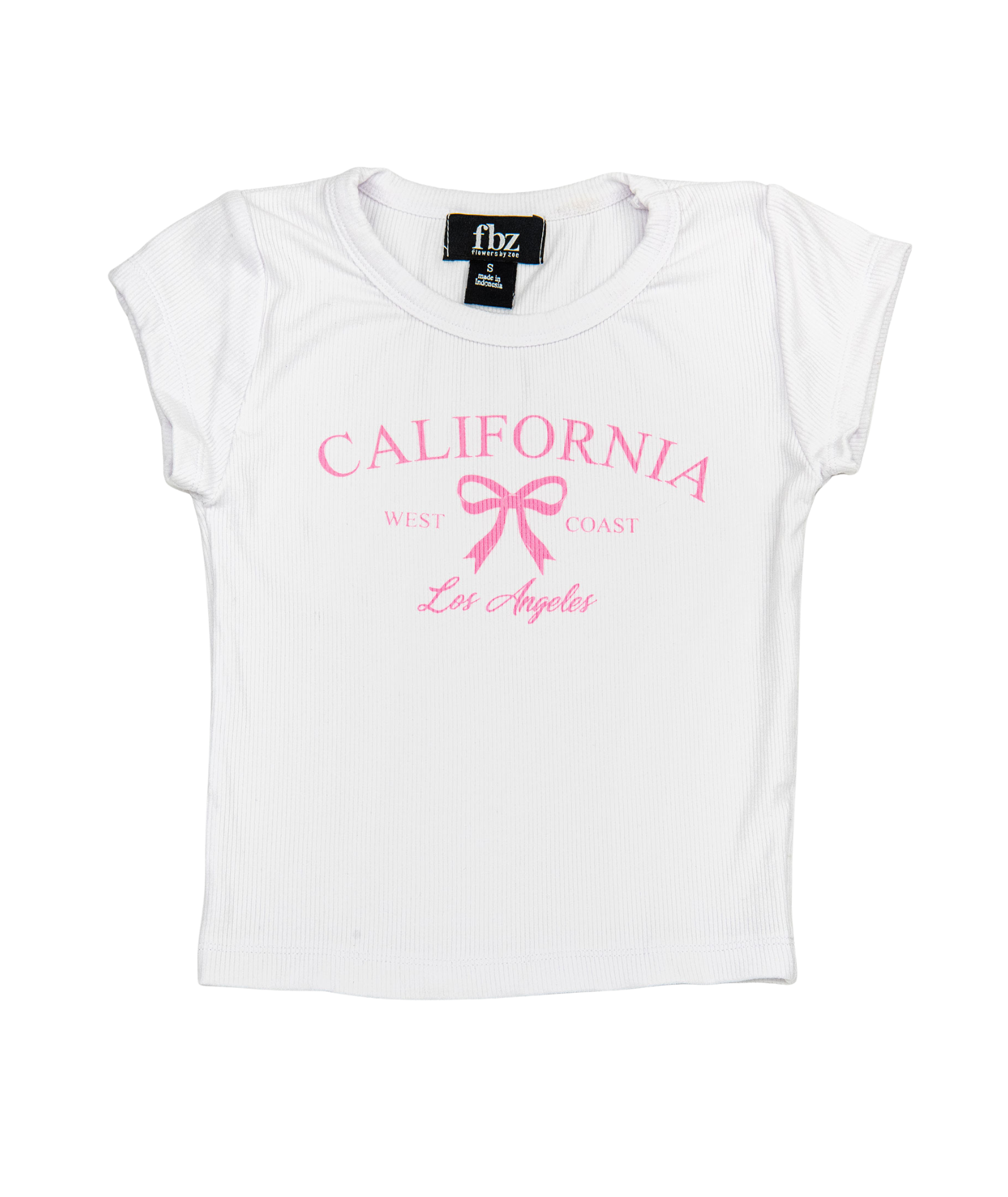 FBZ Girls Cali Girl Tee Girls Casual Tops FBZ Flowers By Zoe White Y/S (7/8)