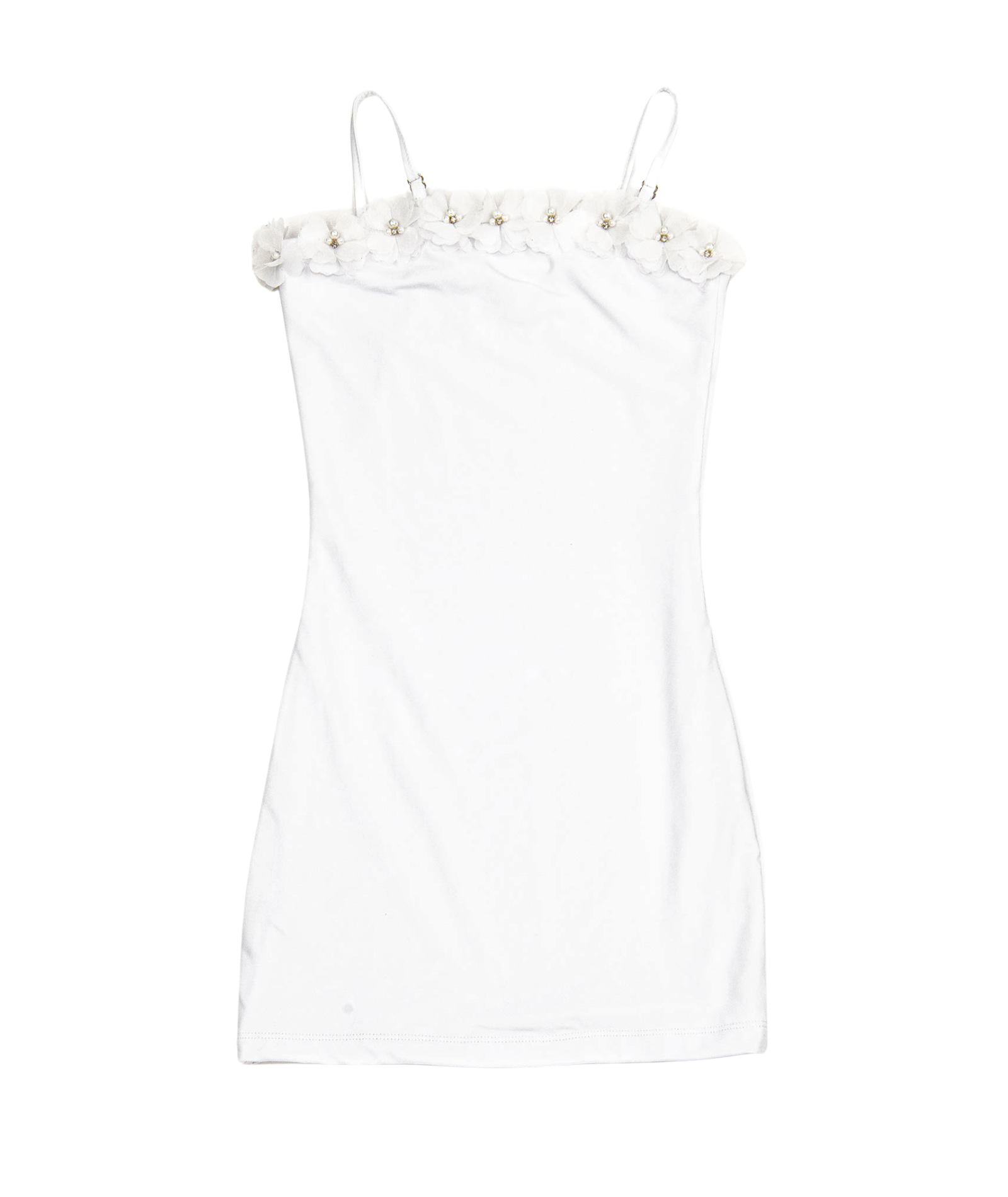 FBZ Girls Steffi Lycra Rosettes Dress Girls Special Dresses FBZ Flowers By Zoe White Y/S (7/8)