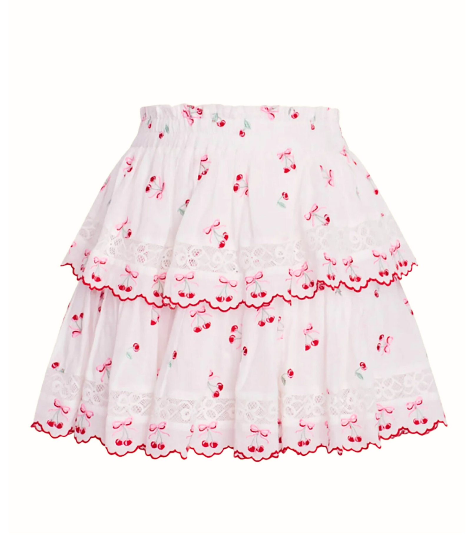 Love Shack Fancy Women Ruffle Mini Skirt White Womens Casual Bottoms Love Shack Fancy